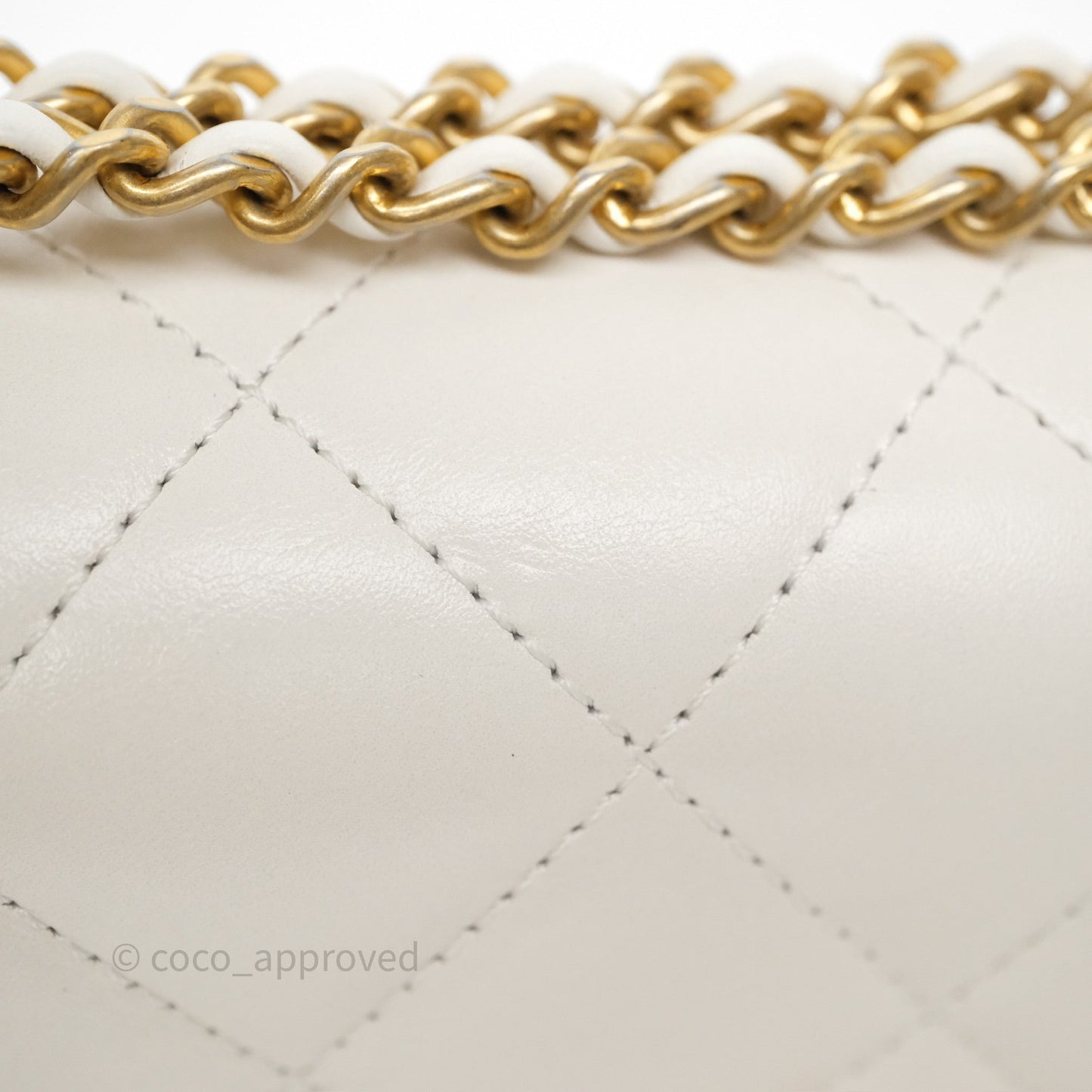 Chanel Quilted Mini Perfect Fit Adjustable White Calfskin Gold Hardware
