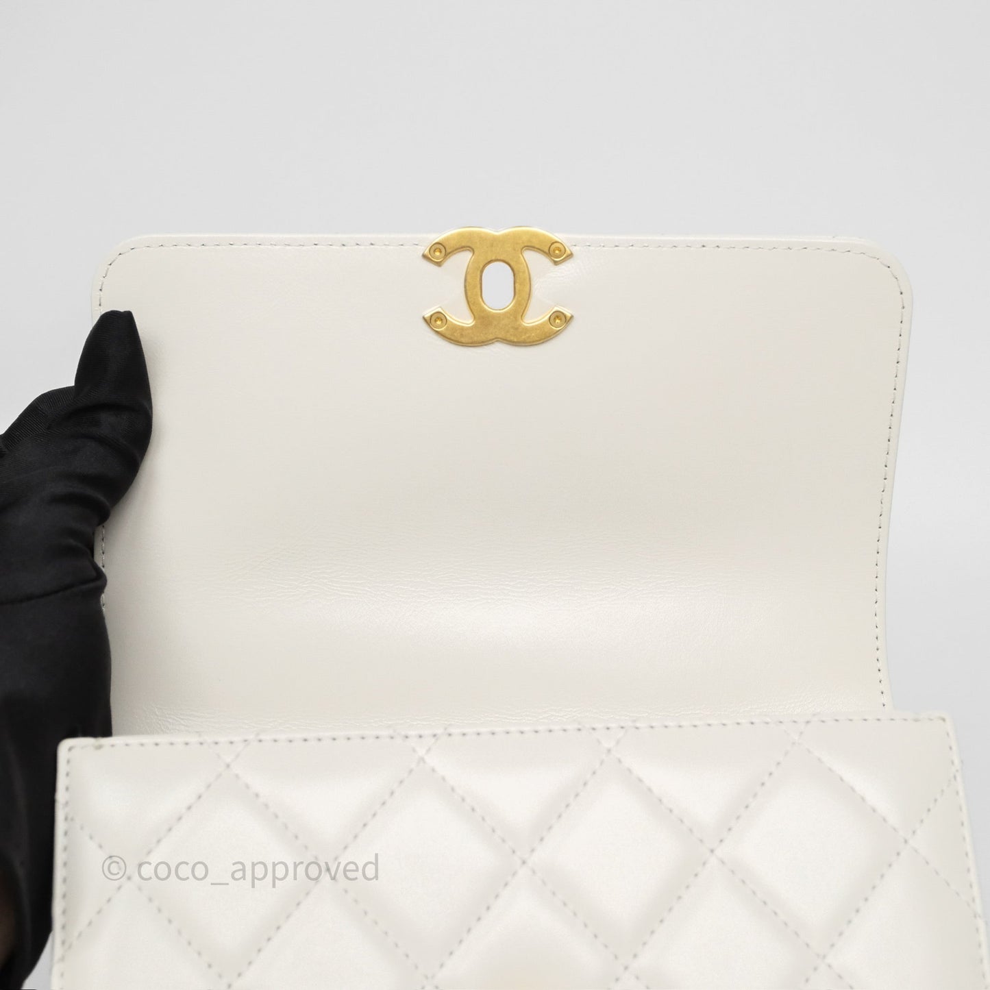 Chanel Quilted Mini Perfect Fit Adjustable White Calfskin Gold Hardware
