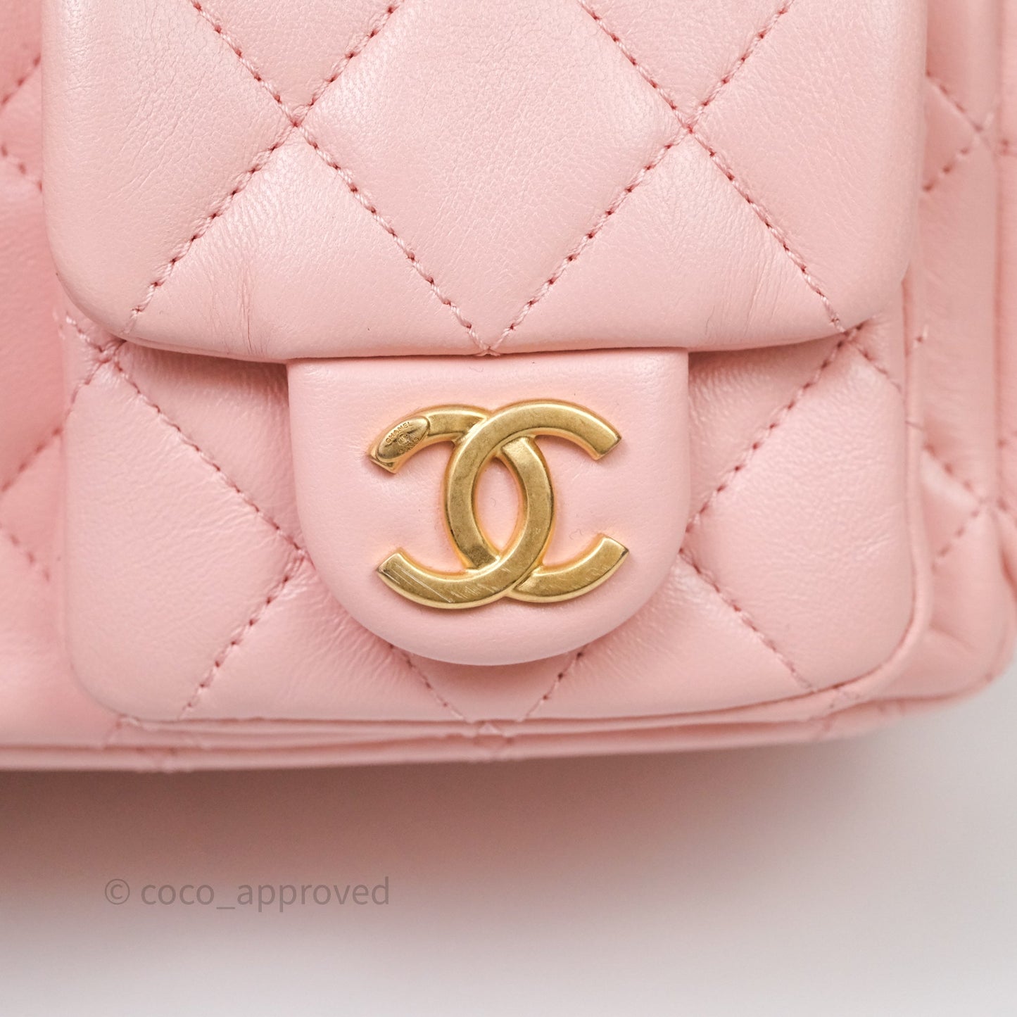 Chanel Small Quilted Trendy Double Pocket Hobo Pink Lambskin Aged Gold Hardware