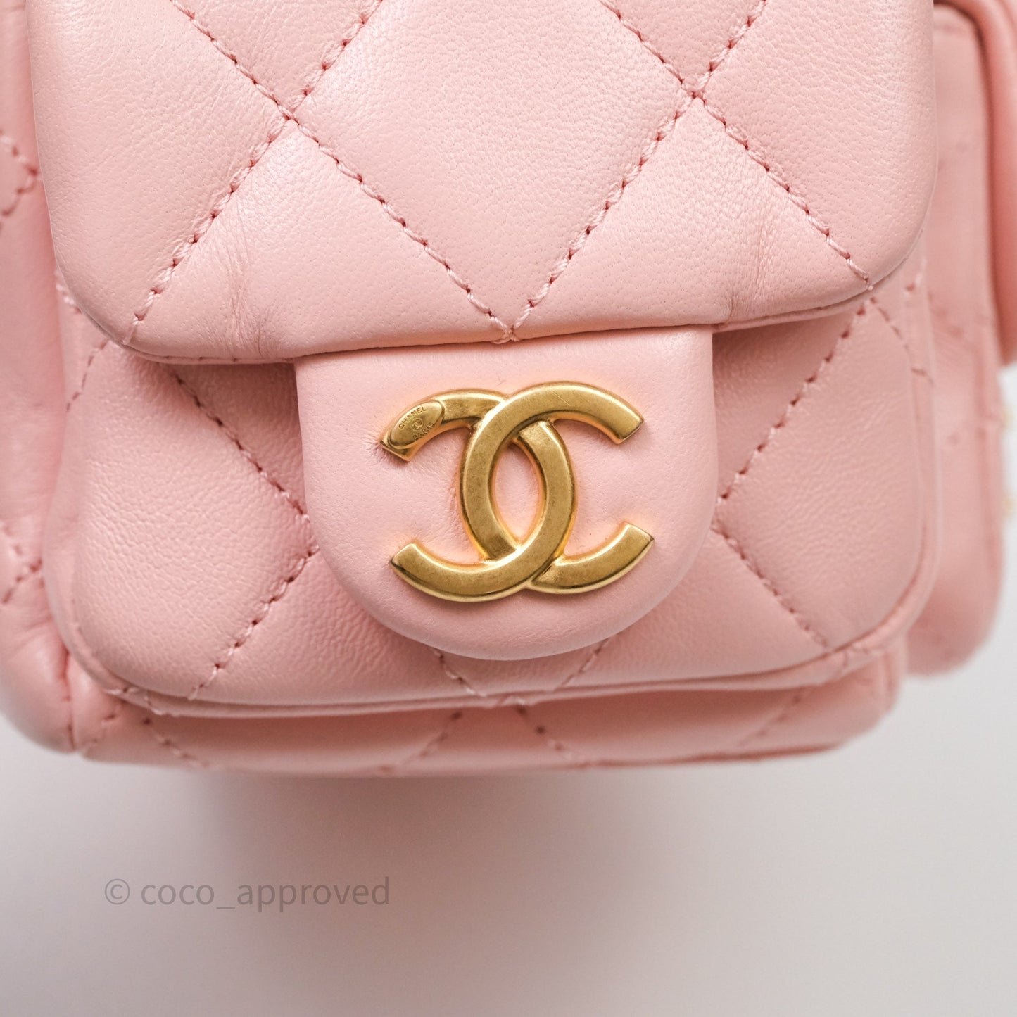 Chanel Small Quilted Trendy Double Pocket Hobo Pink Lambskin Aged Gold Hardware
