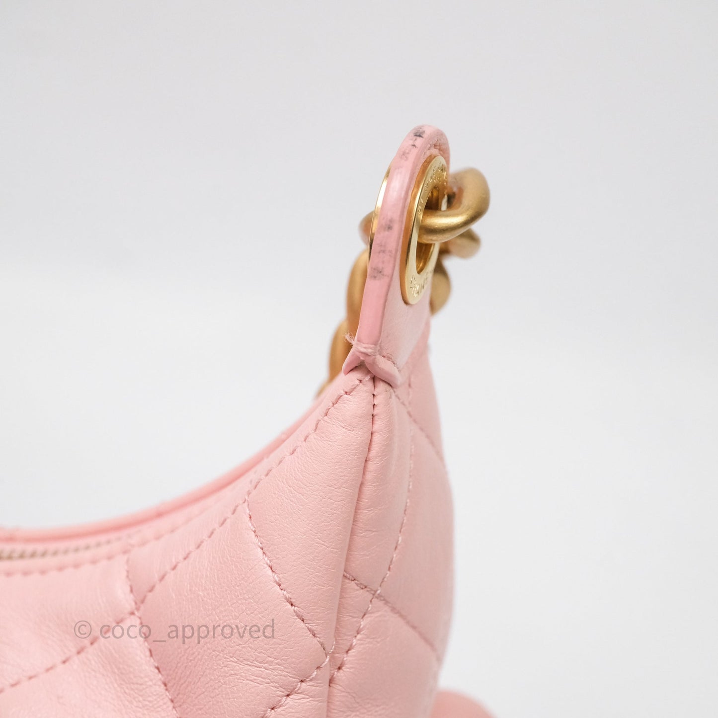 Chanel Small Quilted Trendy Double Pocket Hobo Pink Lambskin Aged Gold Hardware