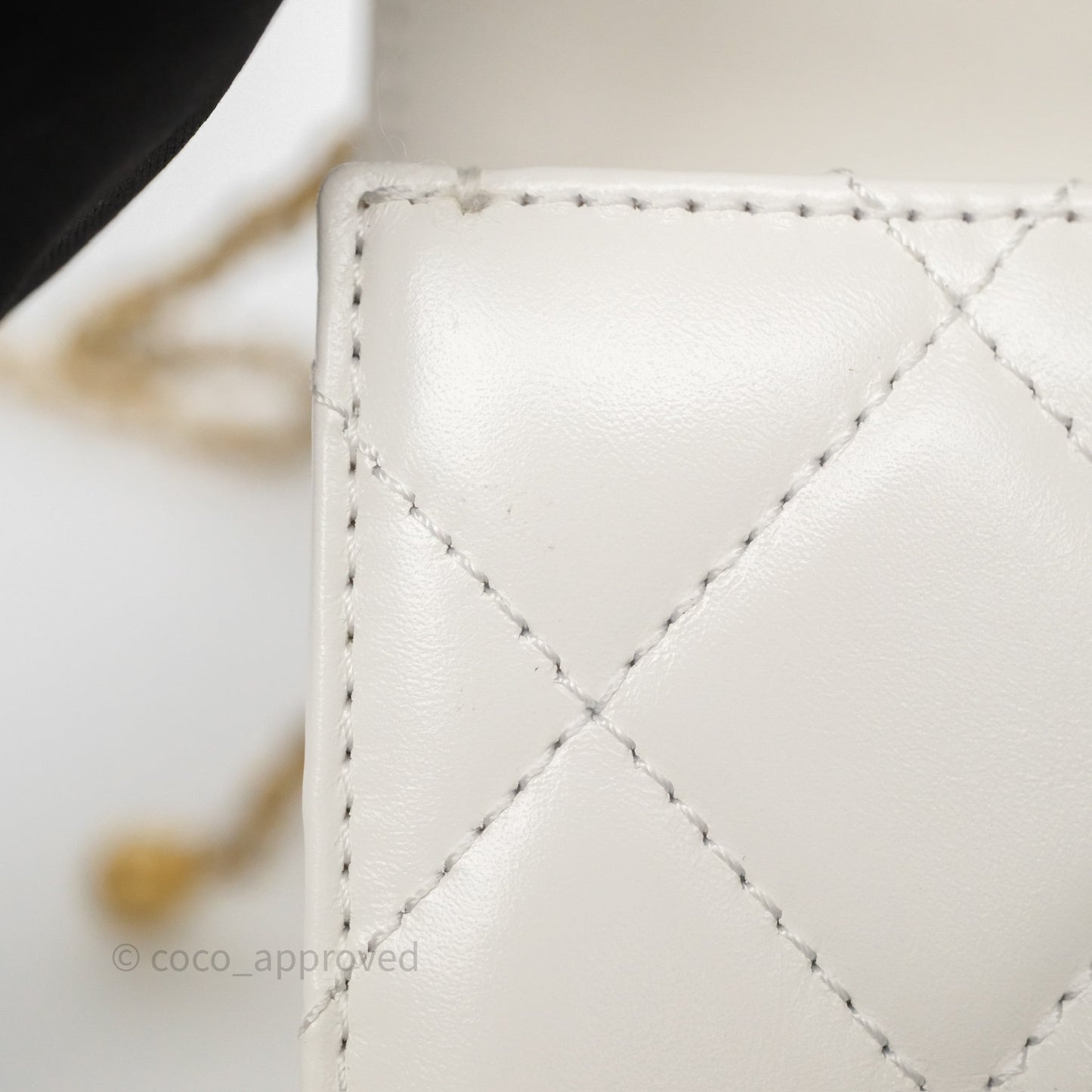 Chanel Quilted Mini Perfect Fit Adjustable White Calfskin Gold Hardware