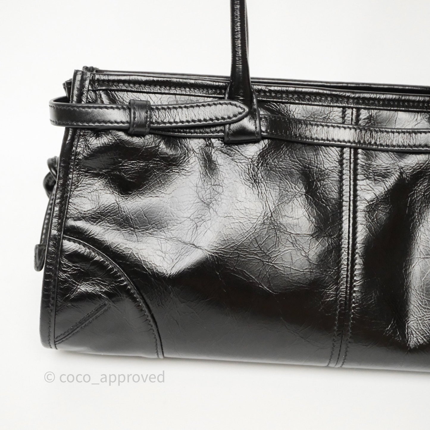 Prada Bonnie Medium Leather Handbag Black