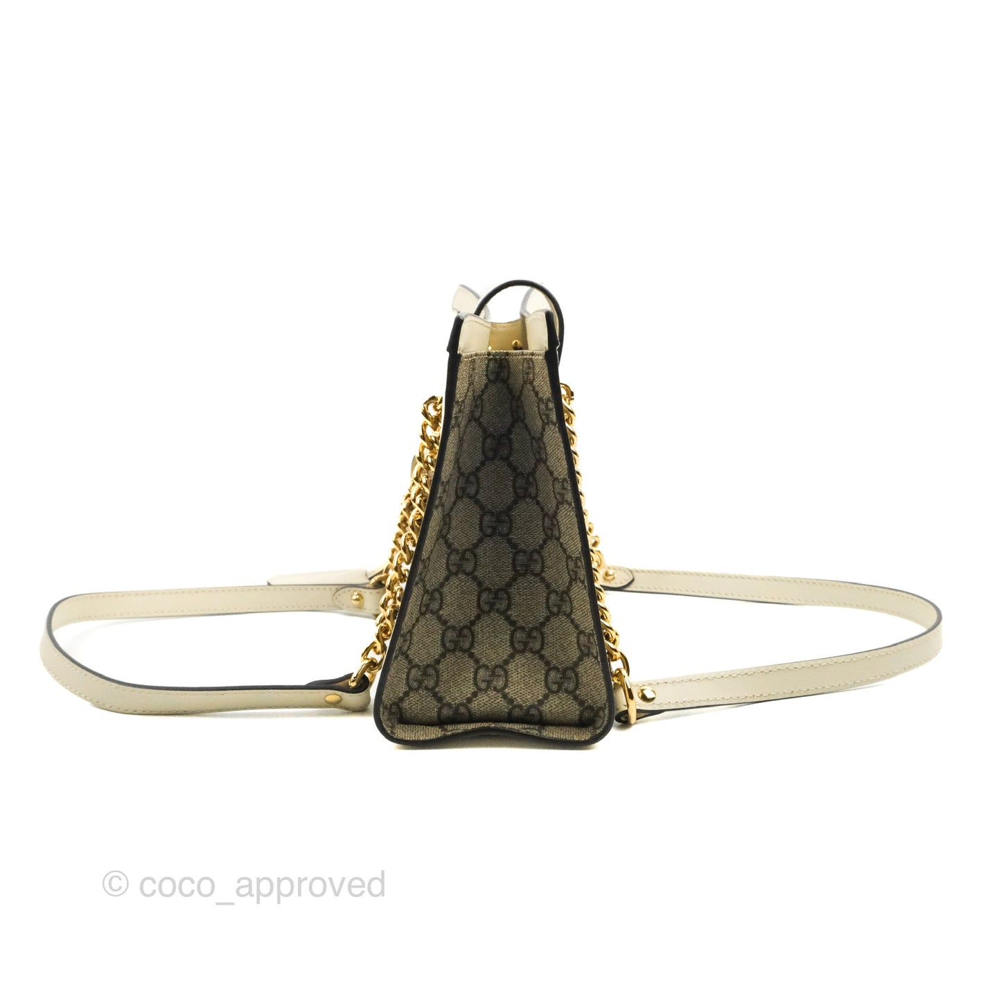 Gucci Small Padlock Shoulder Bag GG Supreme Canvas White