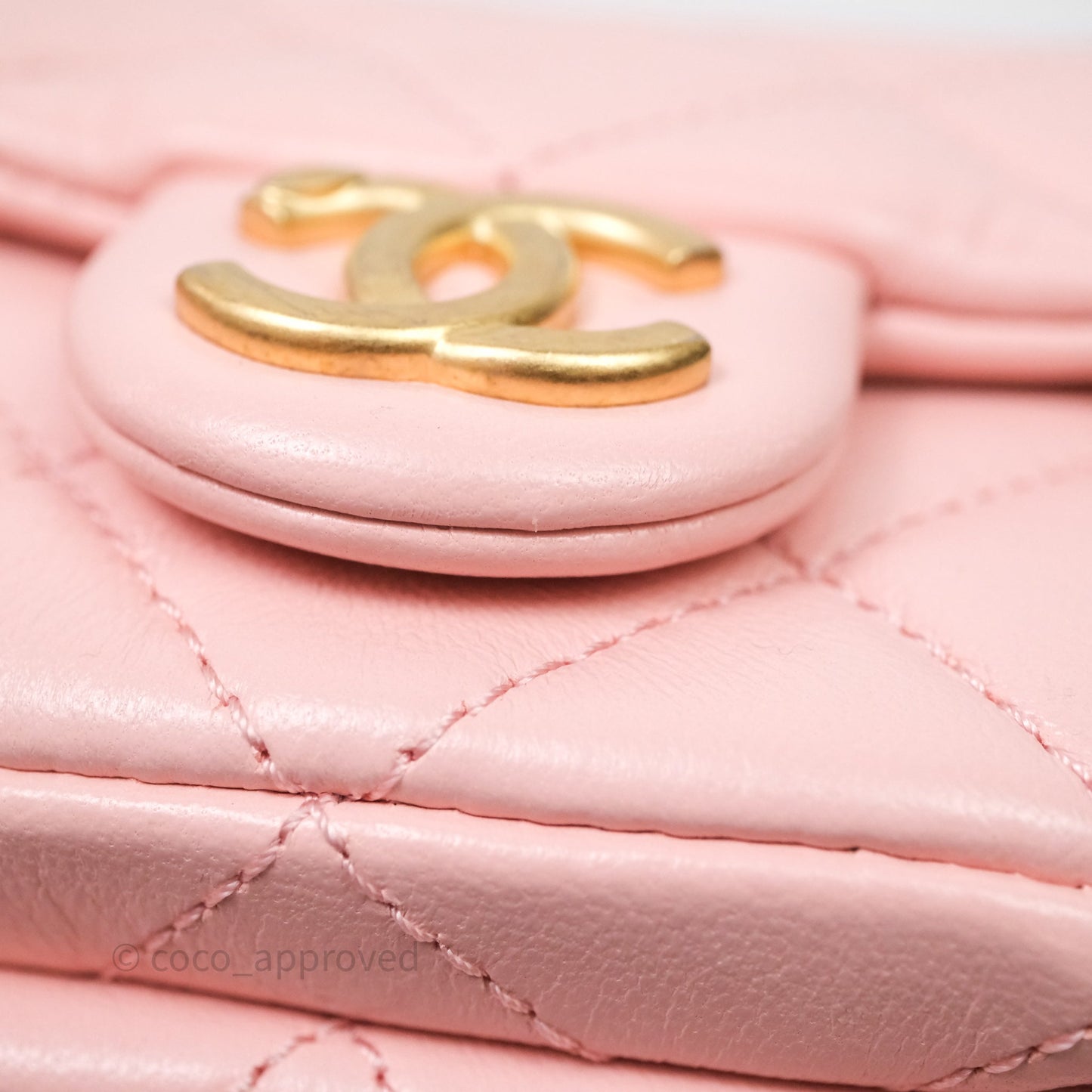 Chanel Small Quilted Trendy Double Pocket Hobo Pink Lambskin Aged Gold Hardware