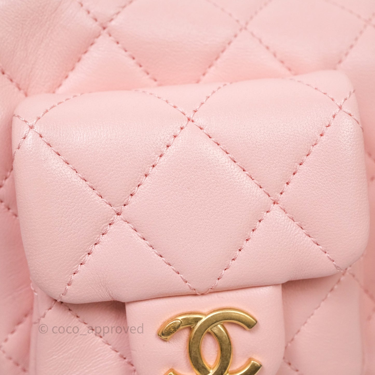 Chanel Small Quilted Trendy Double Pocket Hobo Pink Lambskin Aged Gold Hardware