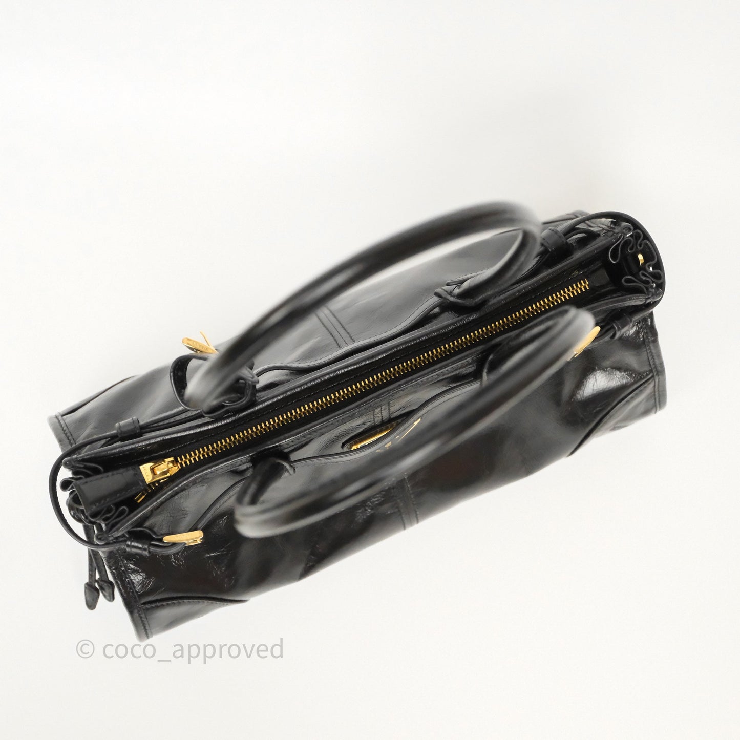 Prada Bonnie Medium Leather Handbag Black