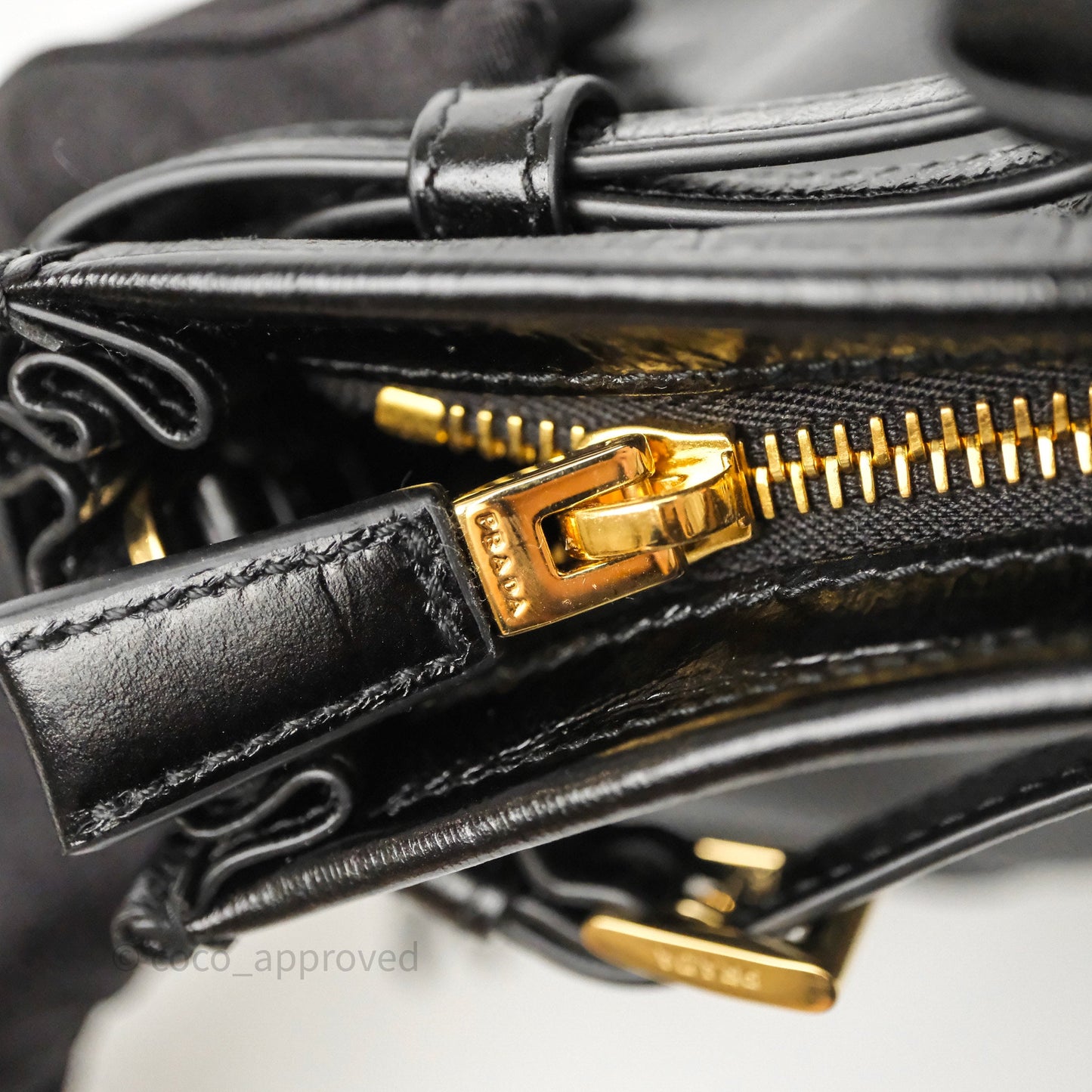 Prada Bonnie Medium Leather Handbag Black