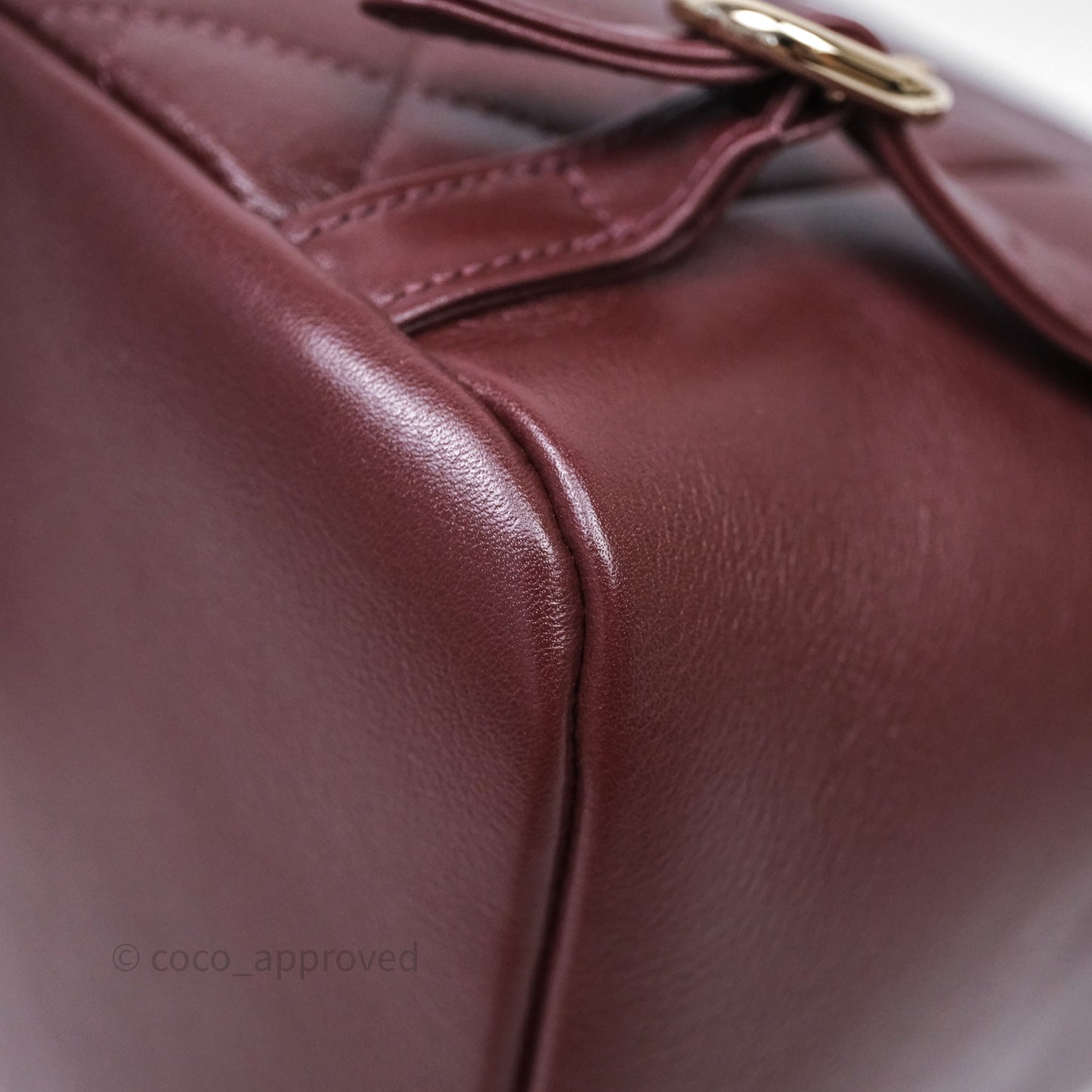 Chanel Quilted Large Duma Drawstring Backpack Bordeaux Calfskin Light Gold Hardware