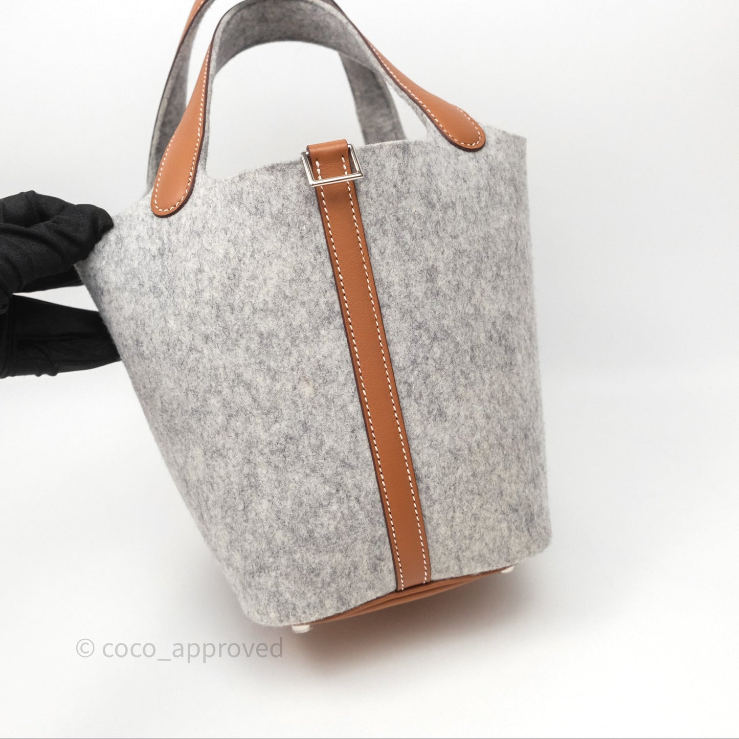 Hermès Picotin 18 Gris Clair/ Gold Wool Feutre Swift Palladium Hardware