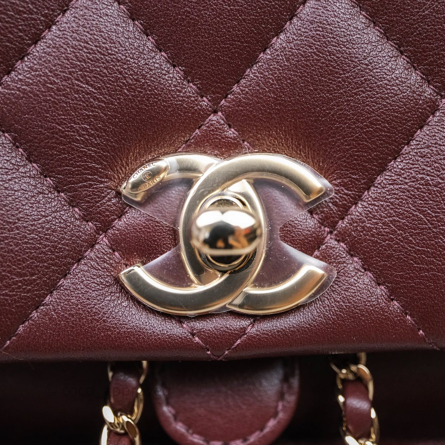 Chanel Quilted Large Duma Drawstring Backpack Bordeaux Calfskin Light Gold Hardware