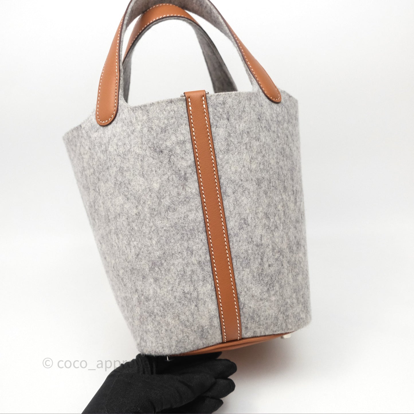Hermès Picotin 18 Gris Clair/ Gold Wool Feutre Swift Palladium Hardware