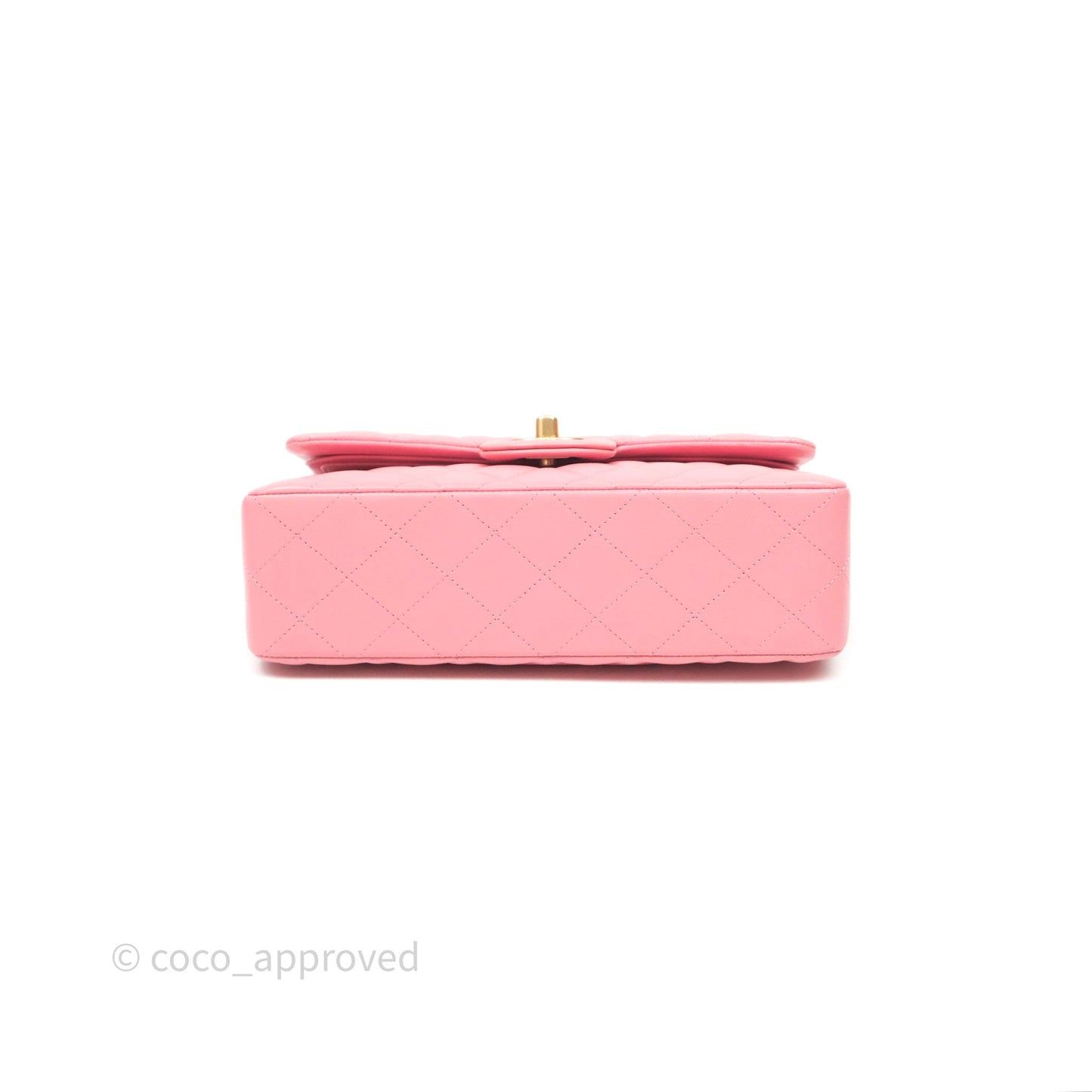 Chanel Small Classic Quilted Flap Pink Lambskin Aged Gold Hardware
