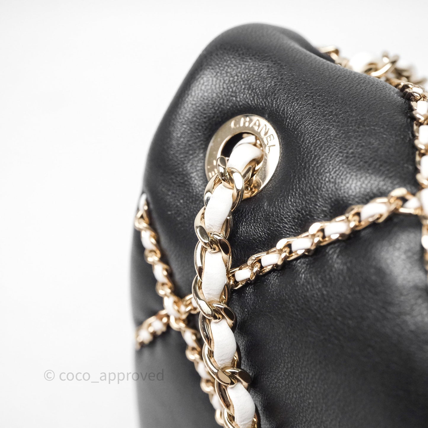 Chanel Small Entwined Chain Flap Black Lambskin Gold Hardware