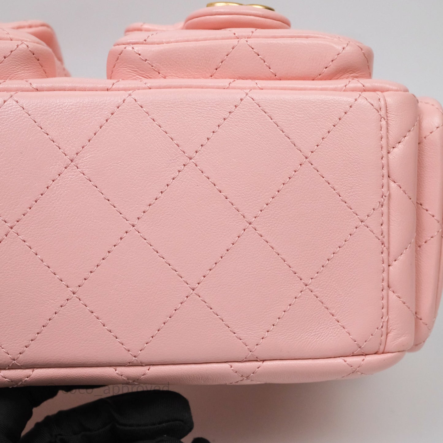 Chanel Small Quilted Trendy Double Pocket Hobo Pink Lambskin Aged Gold Hardware