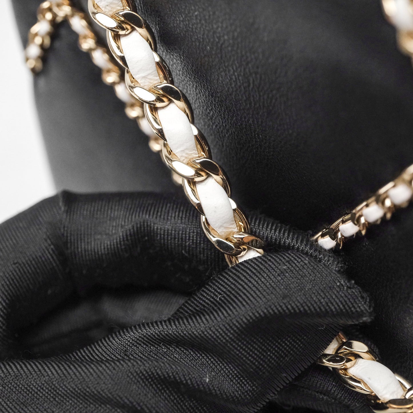 Chanel Small Entwined Chain Flap Black Lambskin Gold Hardware