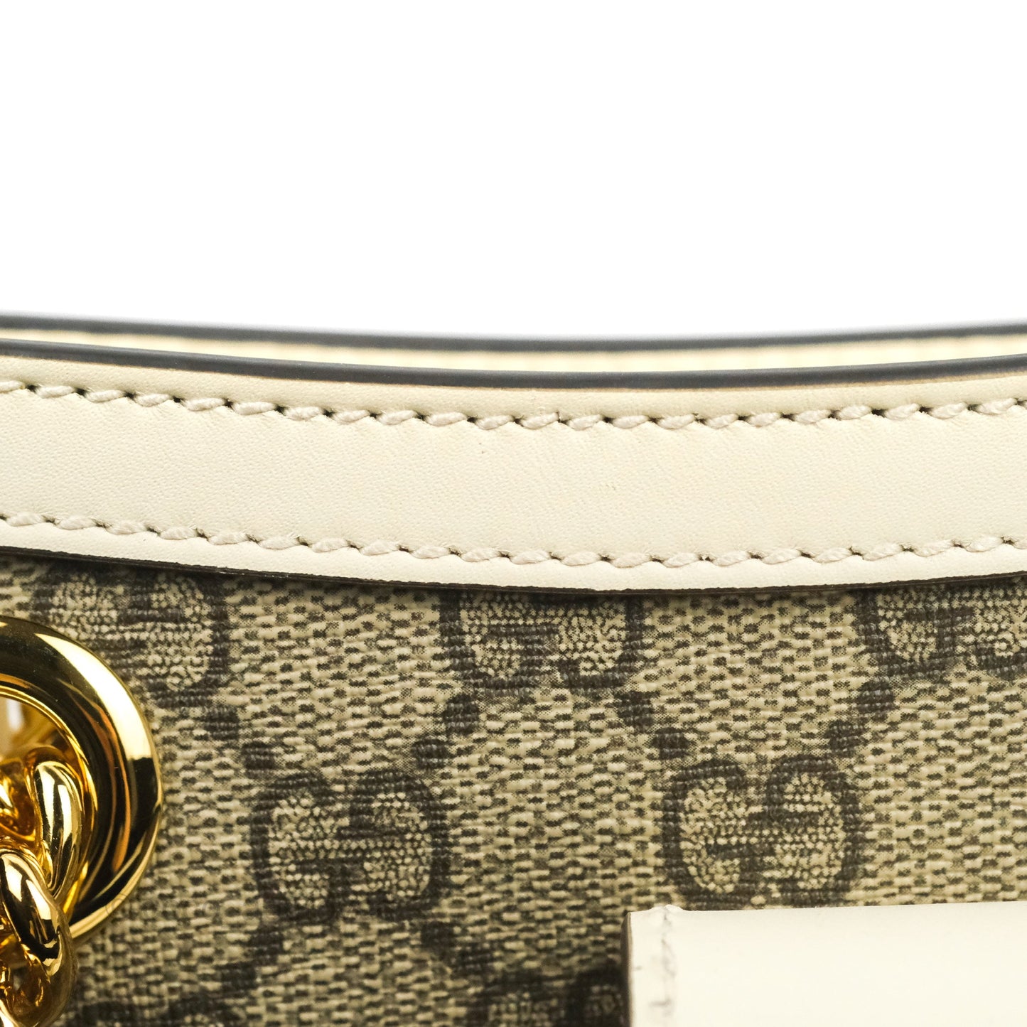 Gucci Small Padlock Shoulder Bag GG Supreme Canvas White