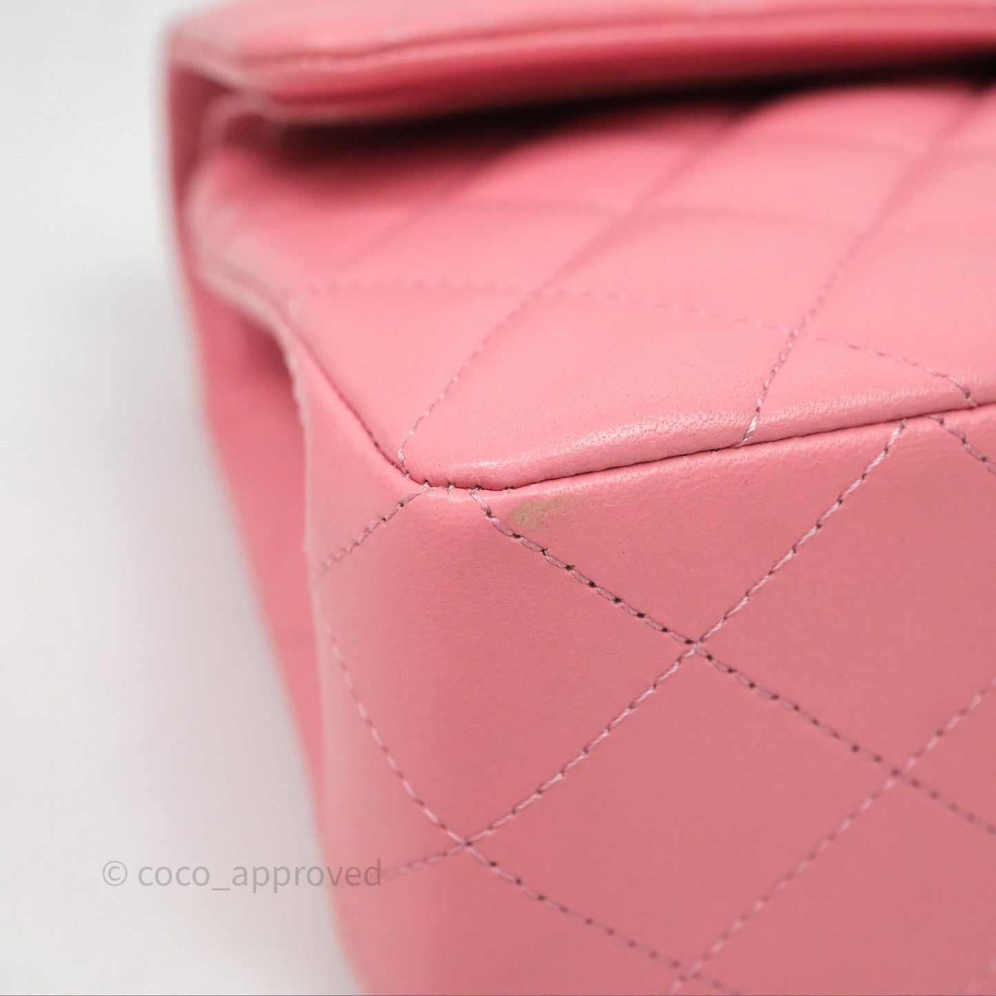 Chanel Small Classic Quilted Flap Pink Lambskin Aged Gold Hardware