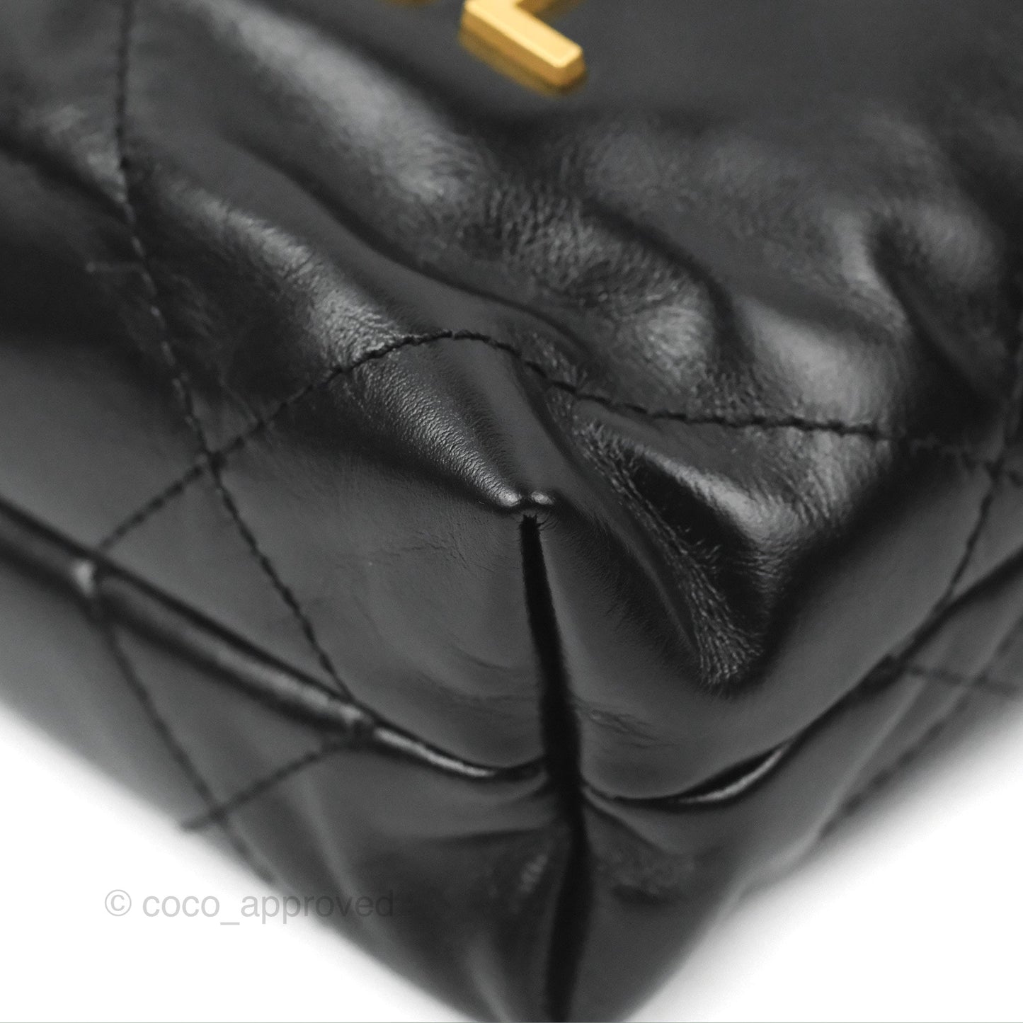 Chanel 22 Mini Bag Black Crumpled Calfskin