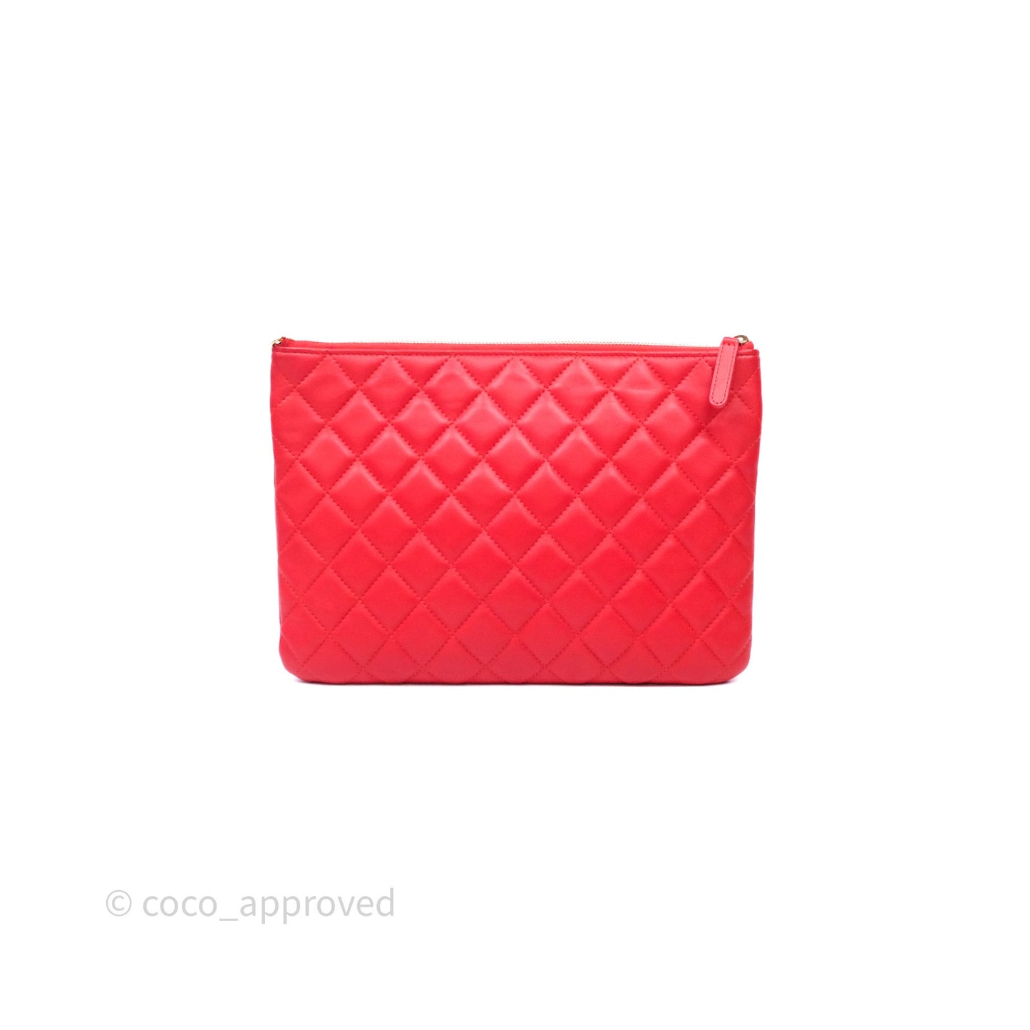 Chanel Flap O Case Clutch Red Lambskin Gold Hardware
