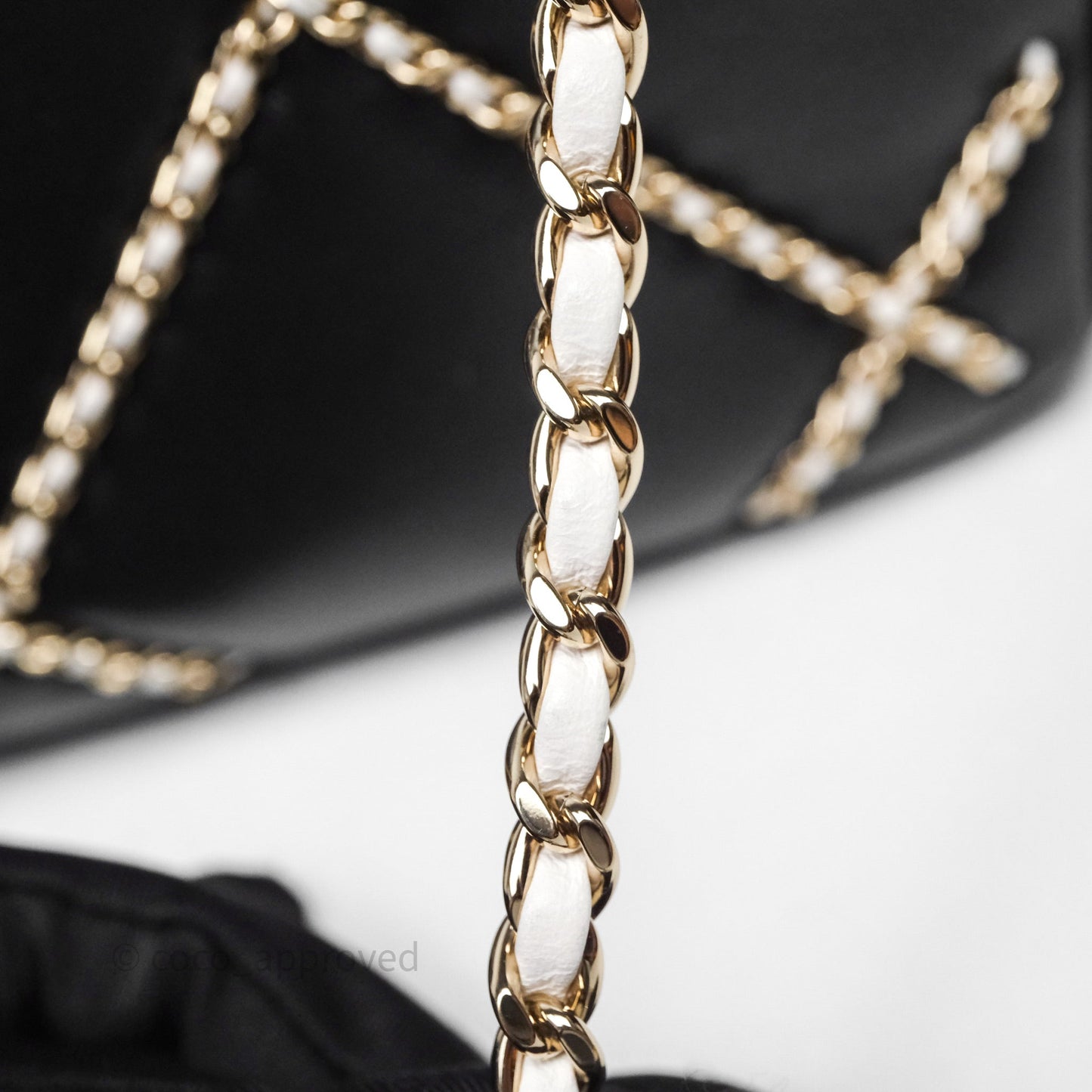 Chanel Small Entwined Chain Flap Black Lambskin Gold Hardware
