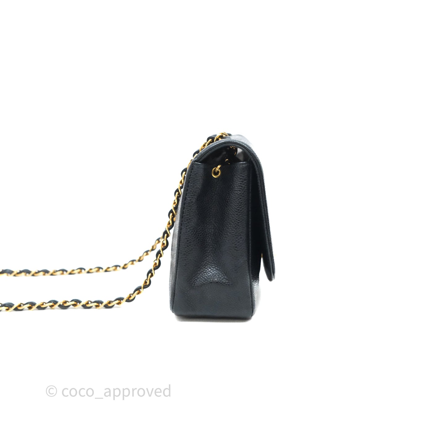 Chanel Vintage Medium Classic Diana Flap Bag Black Caviar 24K Gold Hardware