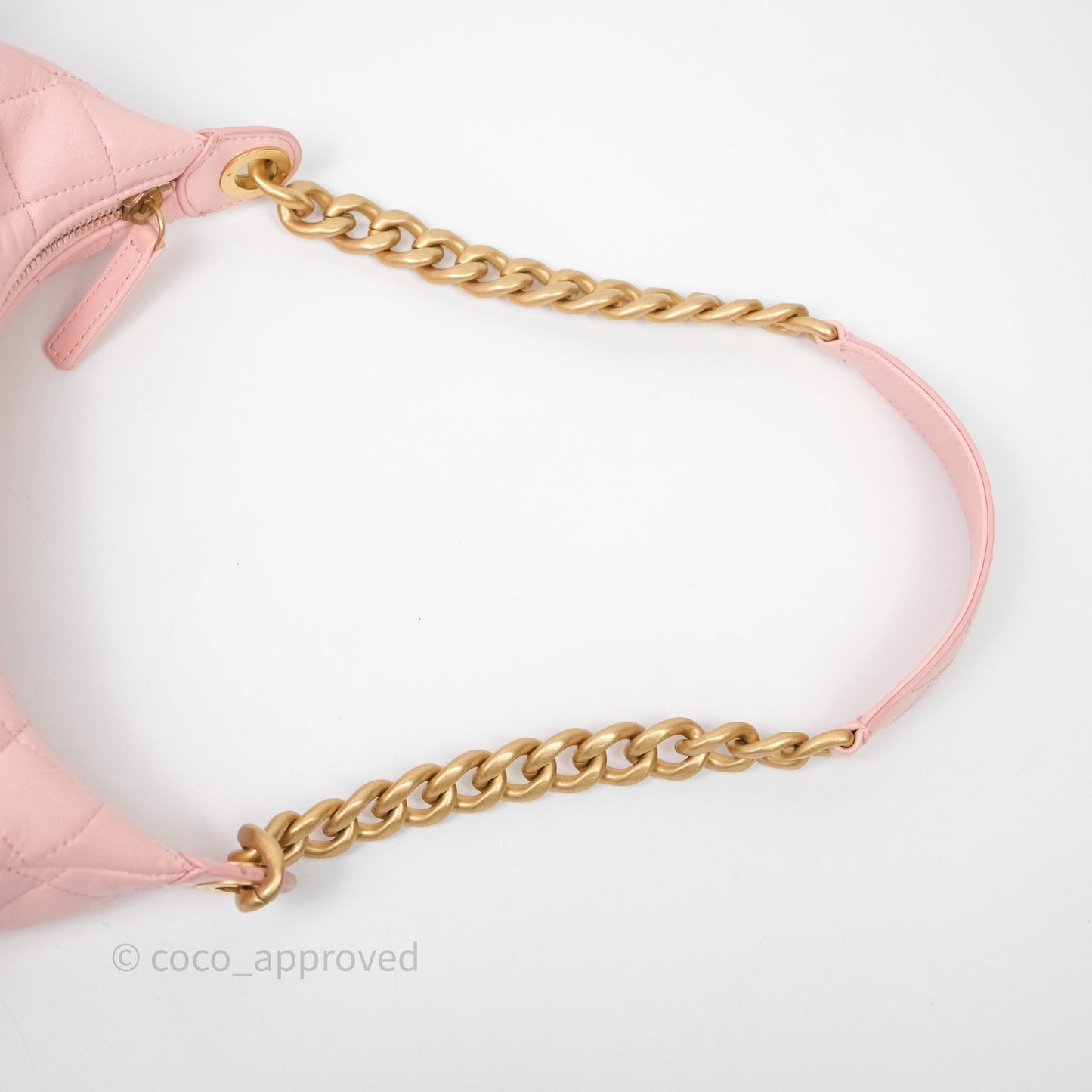 Chanel Small Quilted Trendy Double Pocket Hobo Pink Lambskin Aged Gold Hardware
