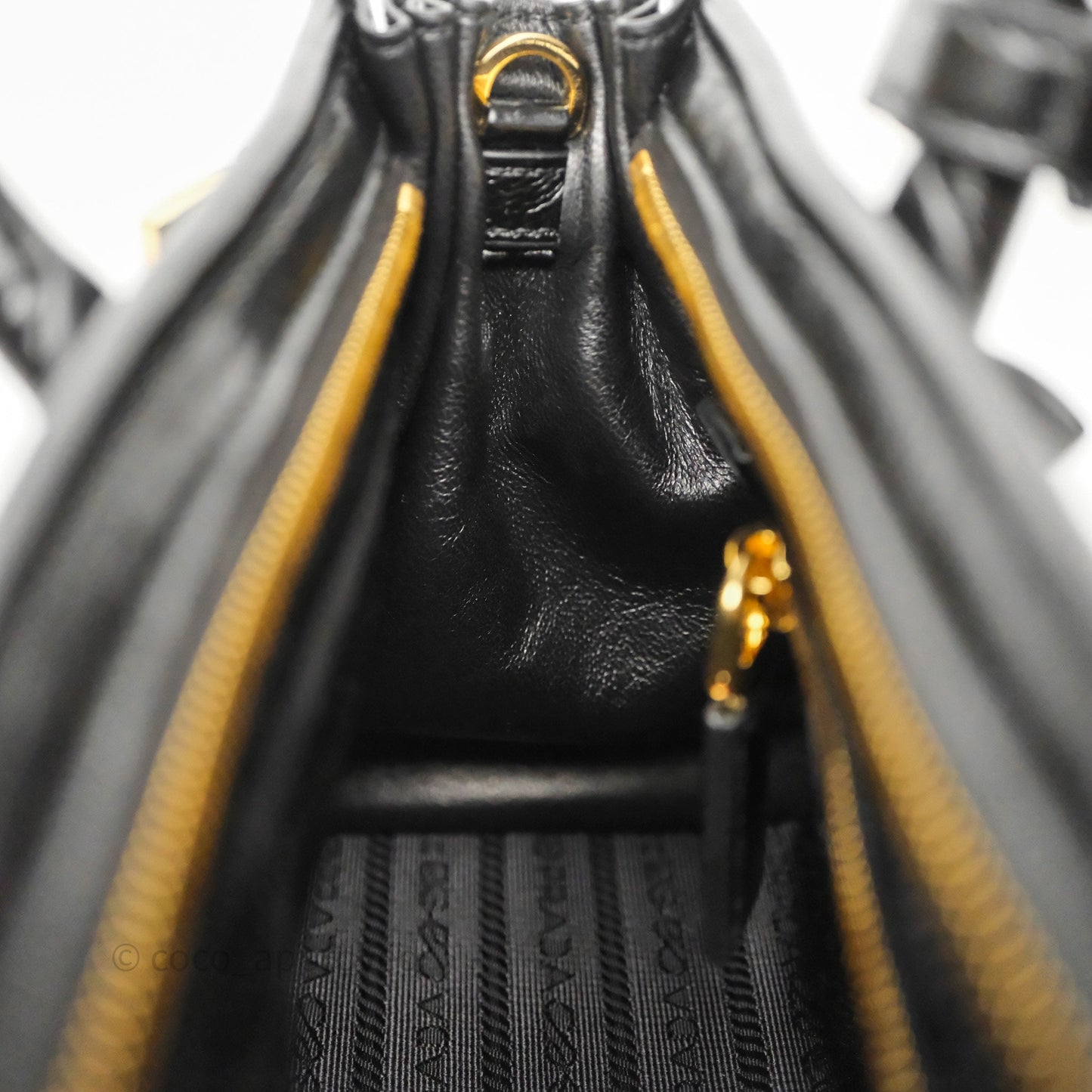 Prada Bonnie Medium Leather Handbag Black