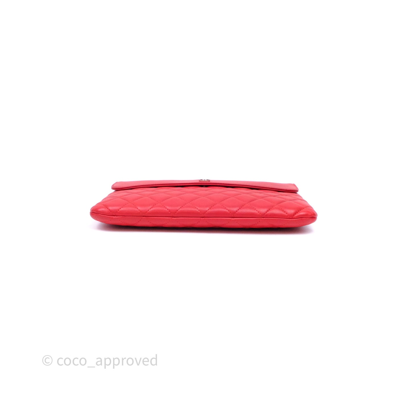 Chanel Flap O Case Clutch Red Lambskin Gold Hardware