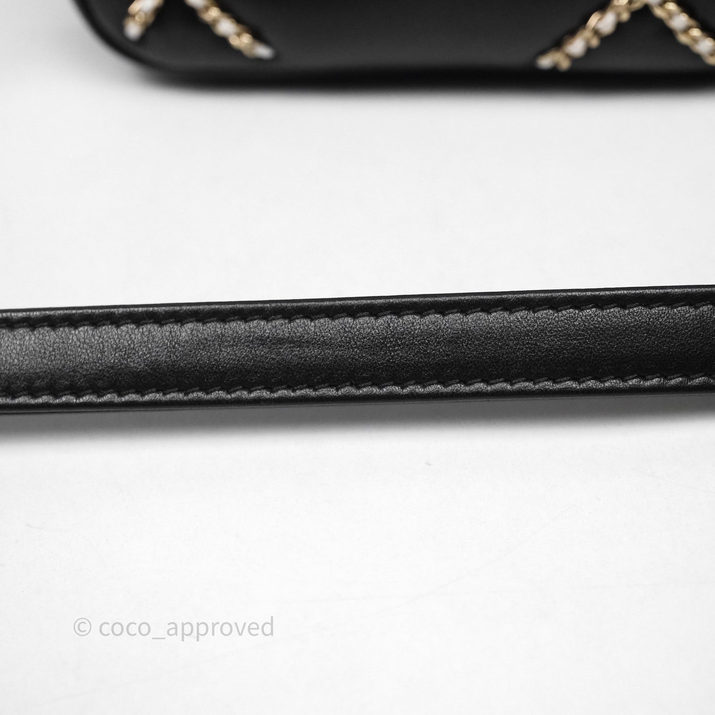 Chanel Small Entwined Chain Flap Black Lambskin Gold Hardware