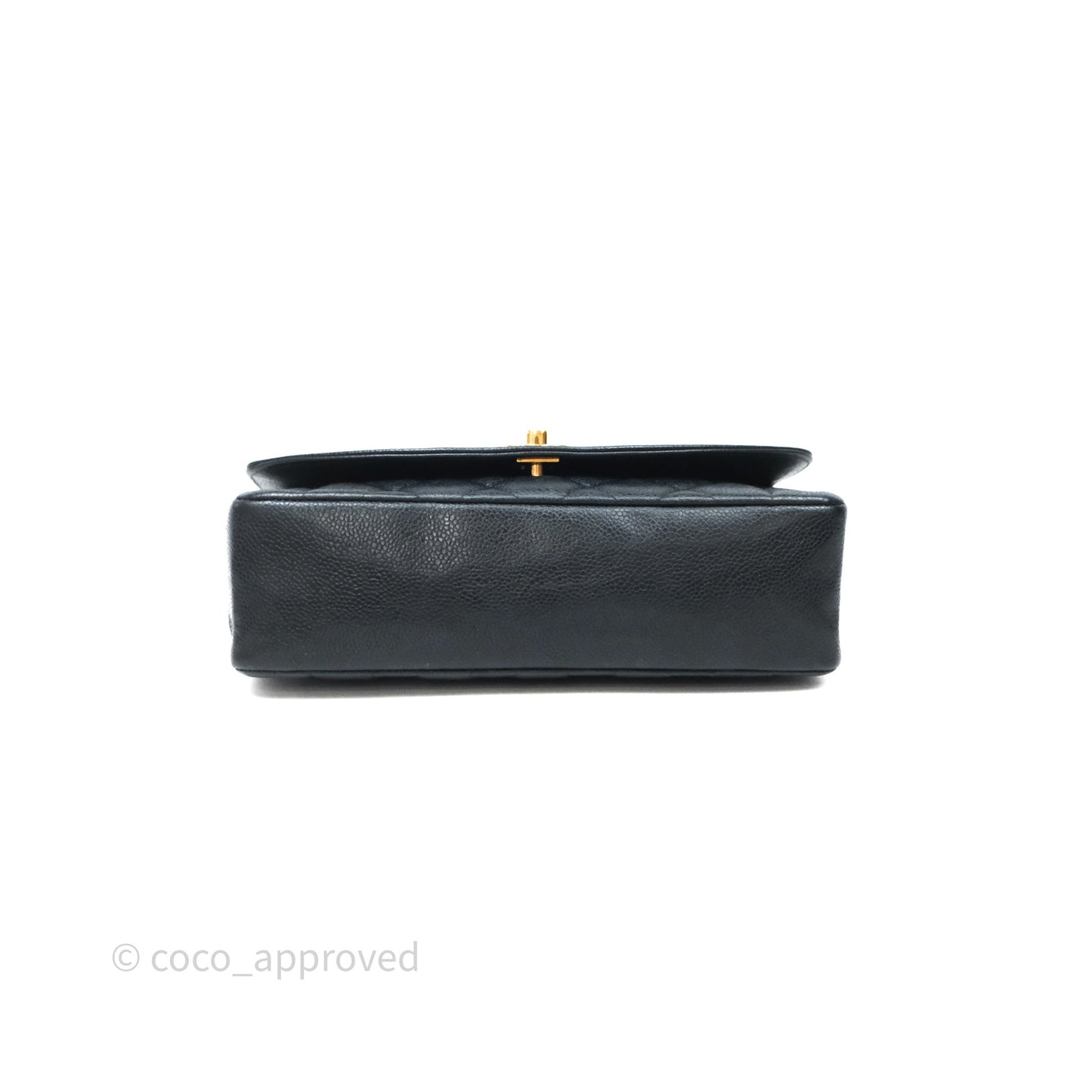 Chanel Vintage Medium Classic Diana Flap Bag Black Caviar 24K Gold Hardware