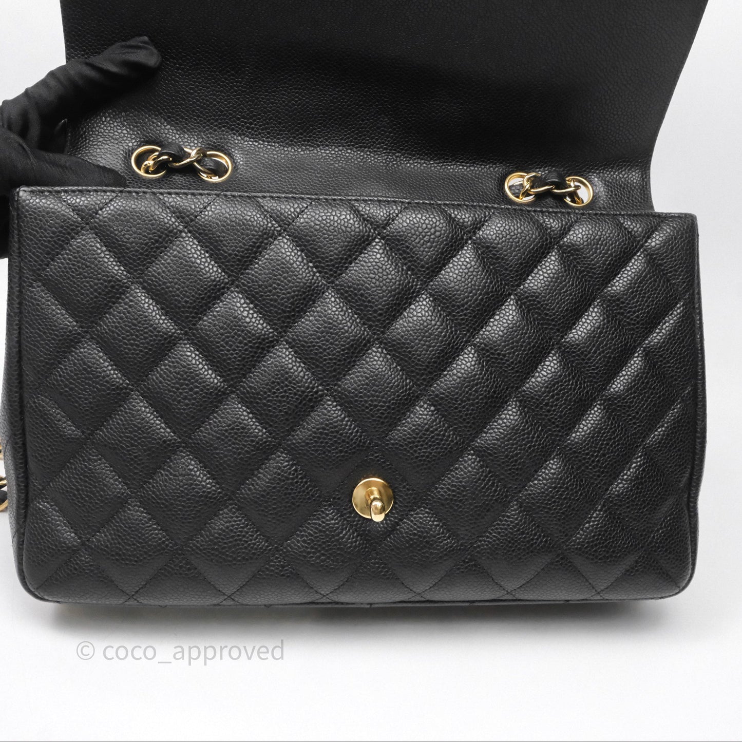 Chanel Jumbo Single Flap Black Caviar Gold Hardware⁣⁣