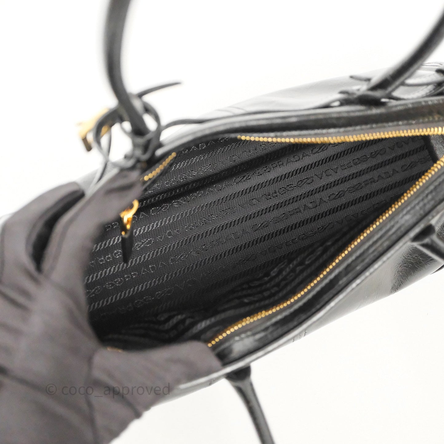 Prada Bonnie Medium Leather Handbag Black