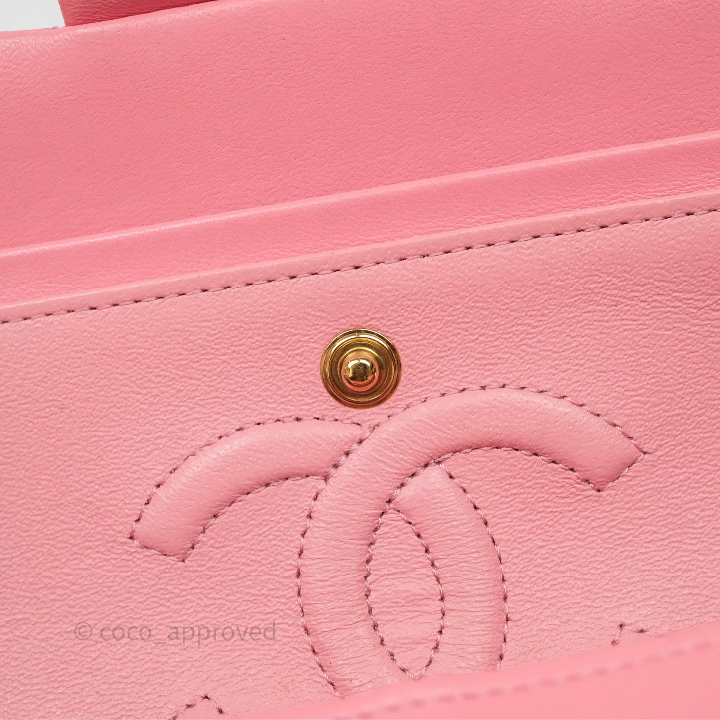Chanel Small Classic Quilted Flap Pink Lambskin Aged Gold Hardware