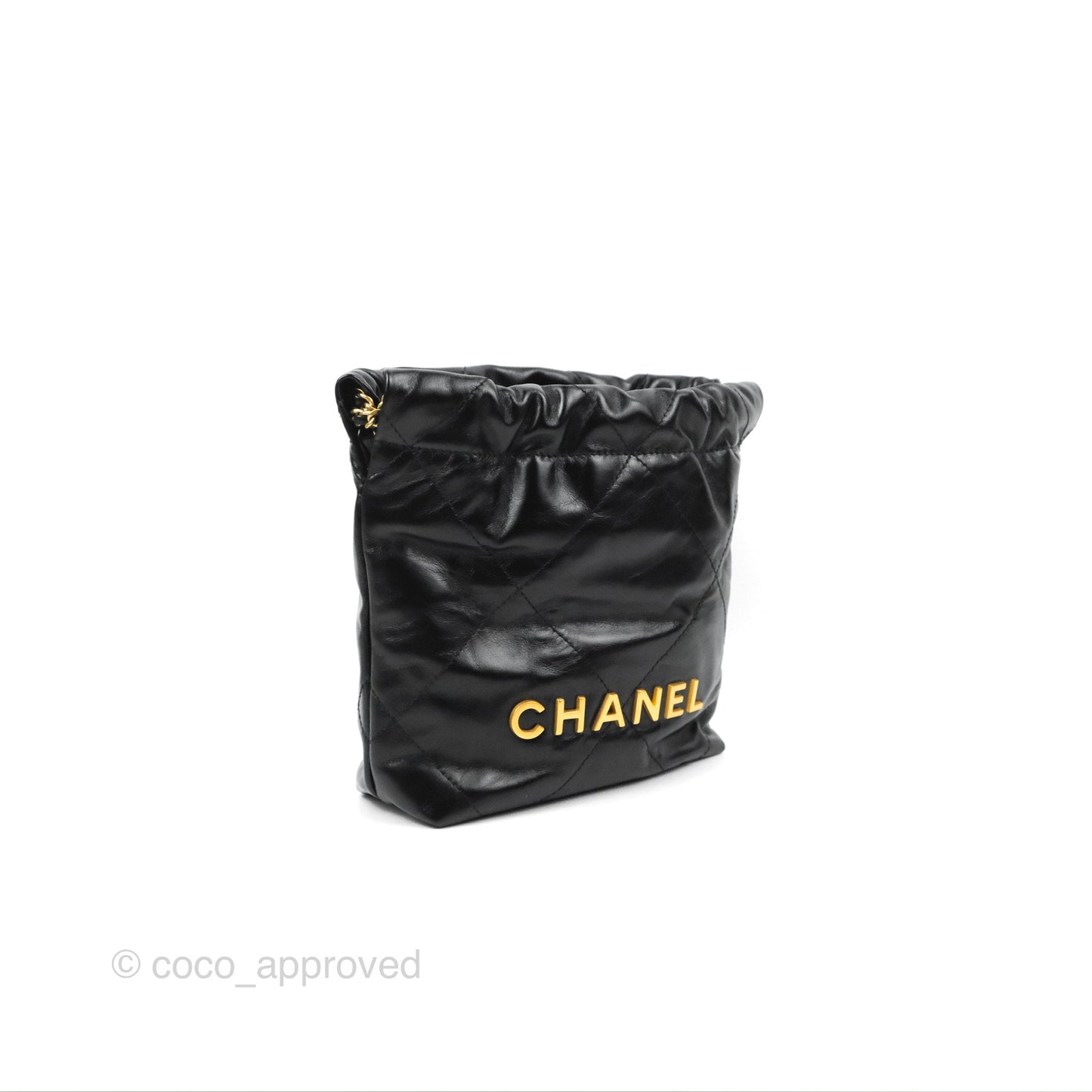 Chanel 22 Mini Bag Black Crumpled Calfskin