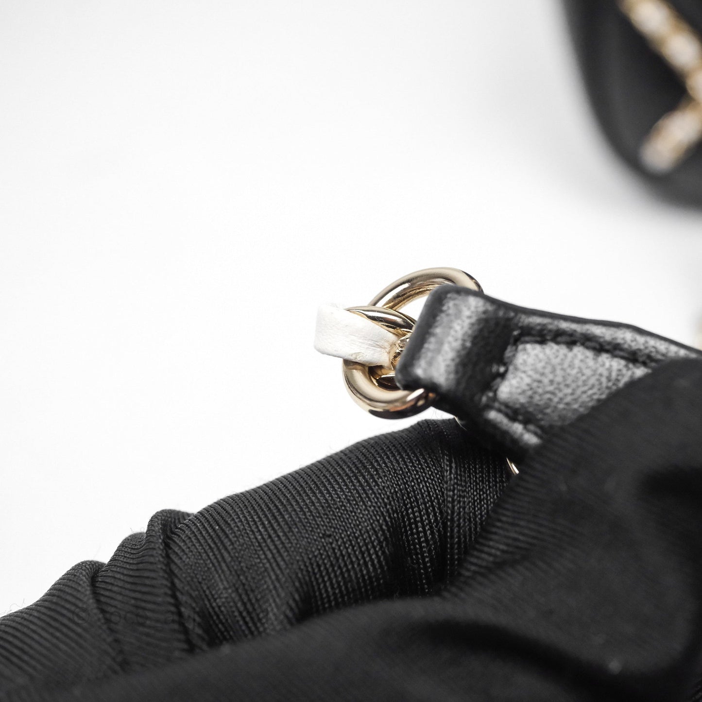 Chanel Small Entwined Chain Flap Black Lambskin Gold Hardware