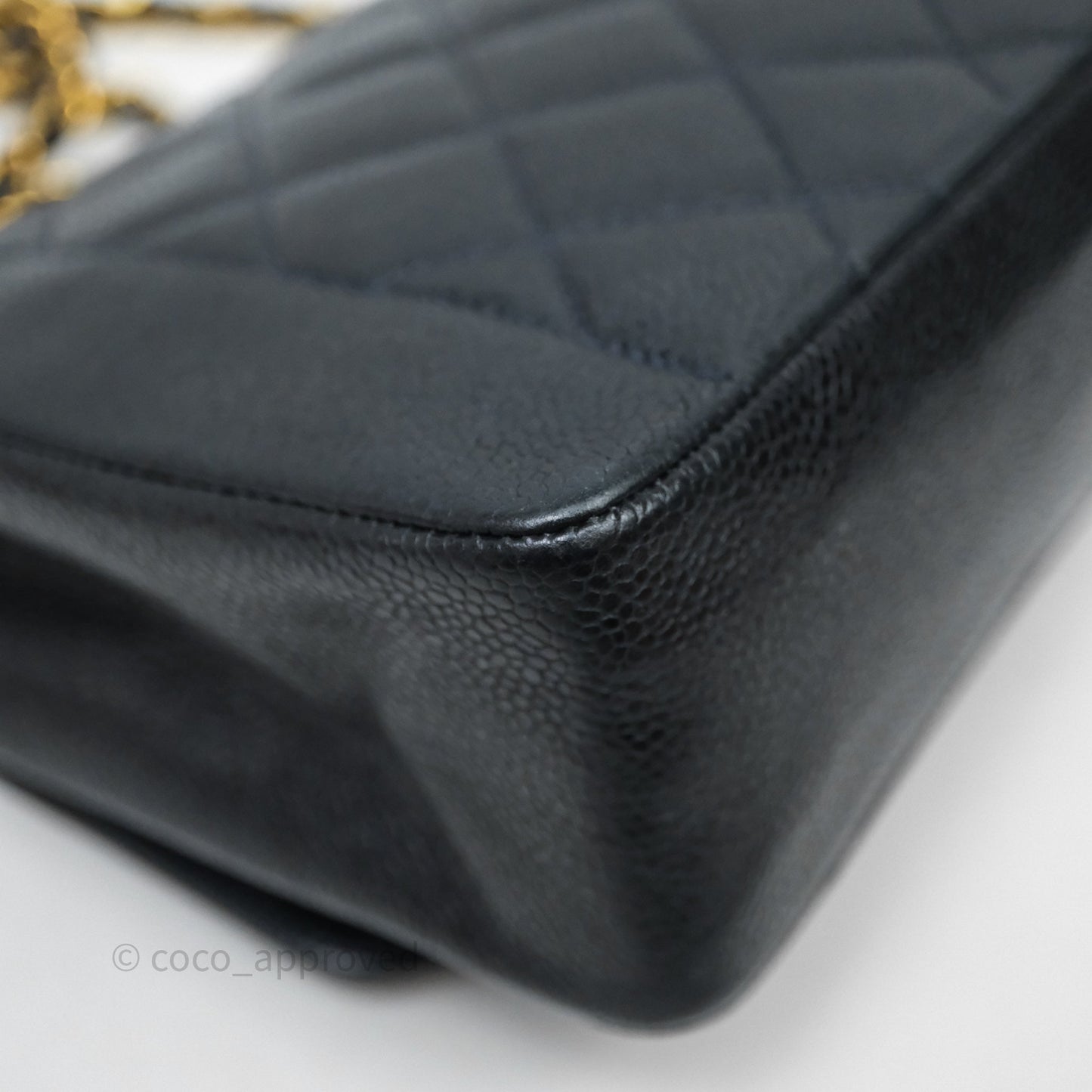 Chanel Vintage Medium Classic Diana Flap Bag Black Caviar 24K Gold Hardware