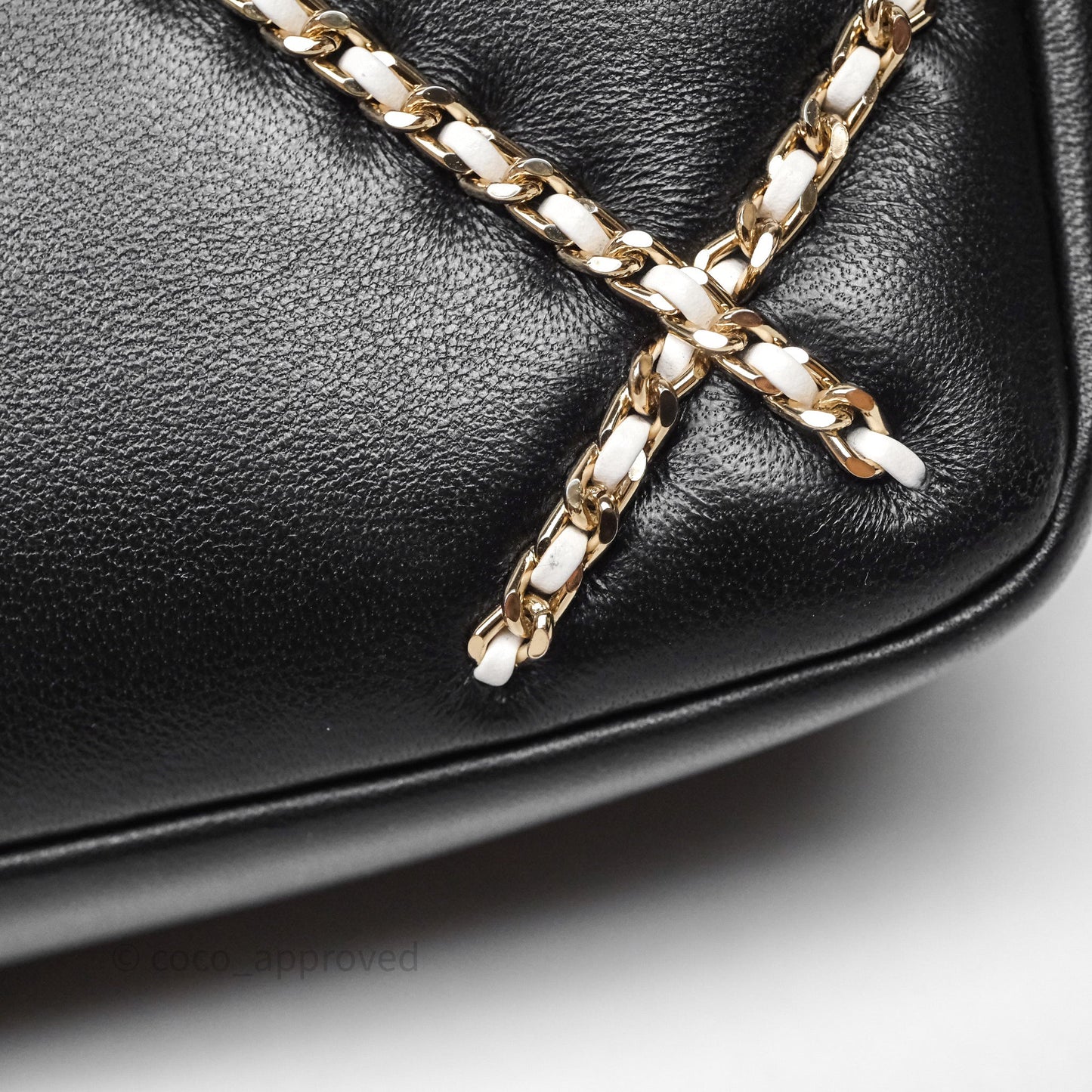 Chanel Small Entwined Chain Flap Black Lambskin Gold Hardware