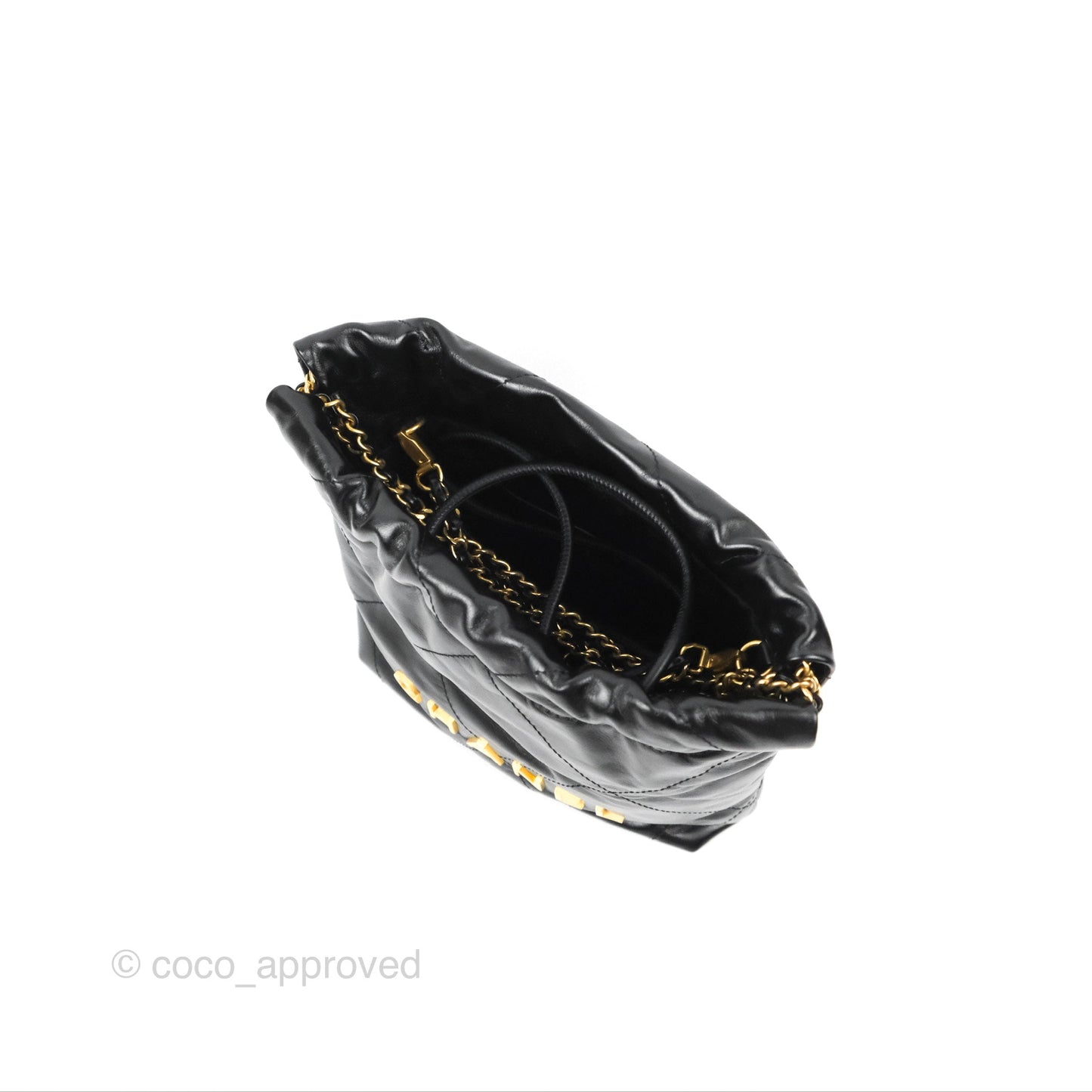 Chanel 22 Mini Bag Black Crumpled Calfskin