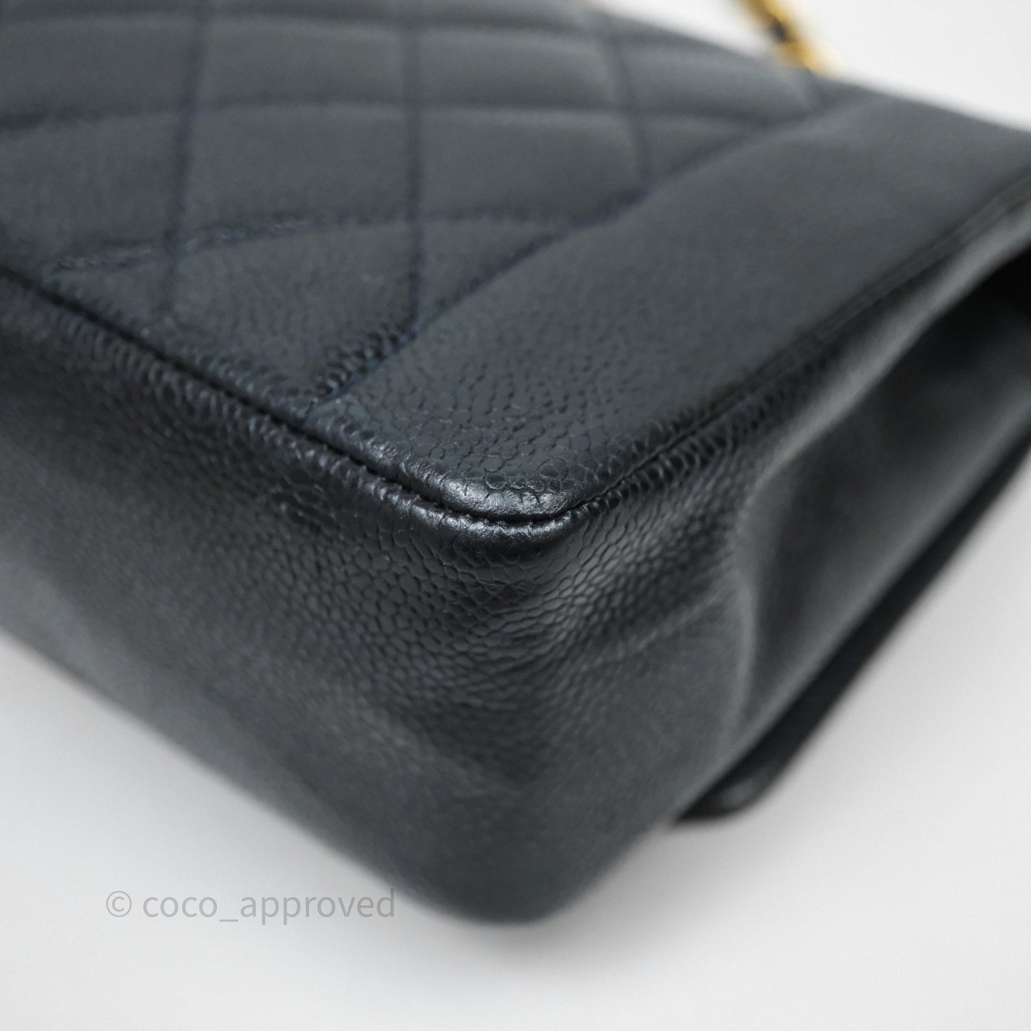 Chanel Vintage Medium Classic Diana Flap Bag Black Caviar 24K Gold Hardware