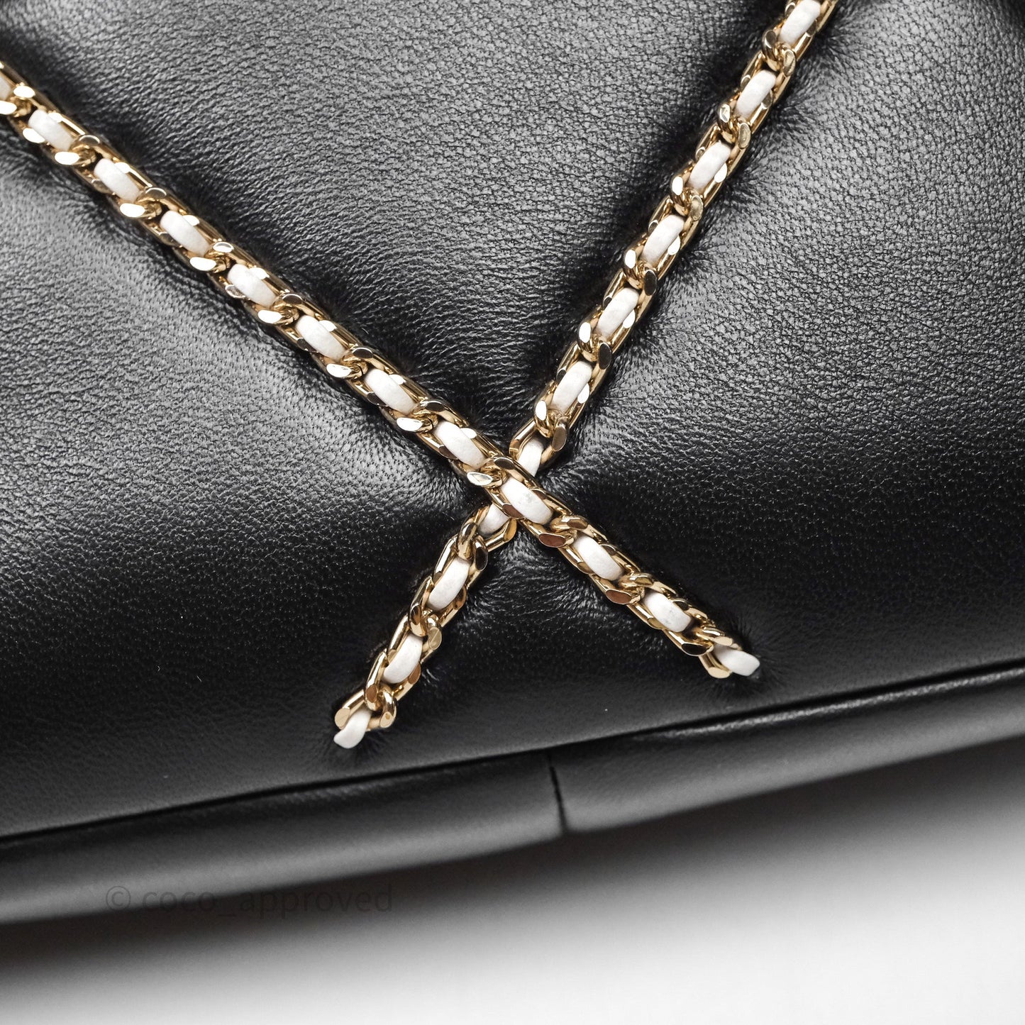 Chanel Small Entwined Chain Flap Black Lambskin Gold Hardware