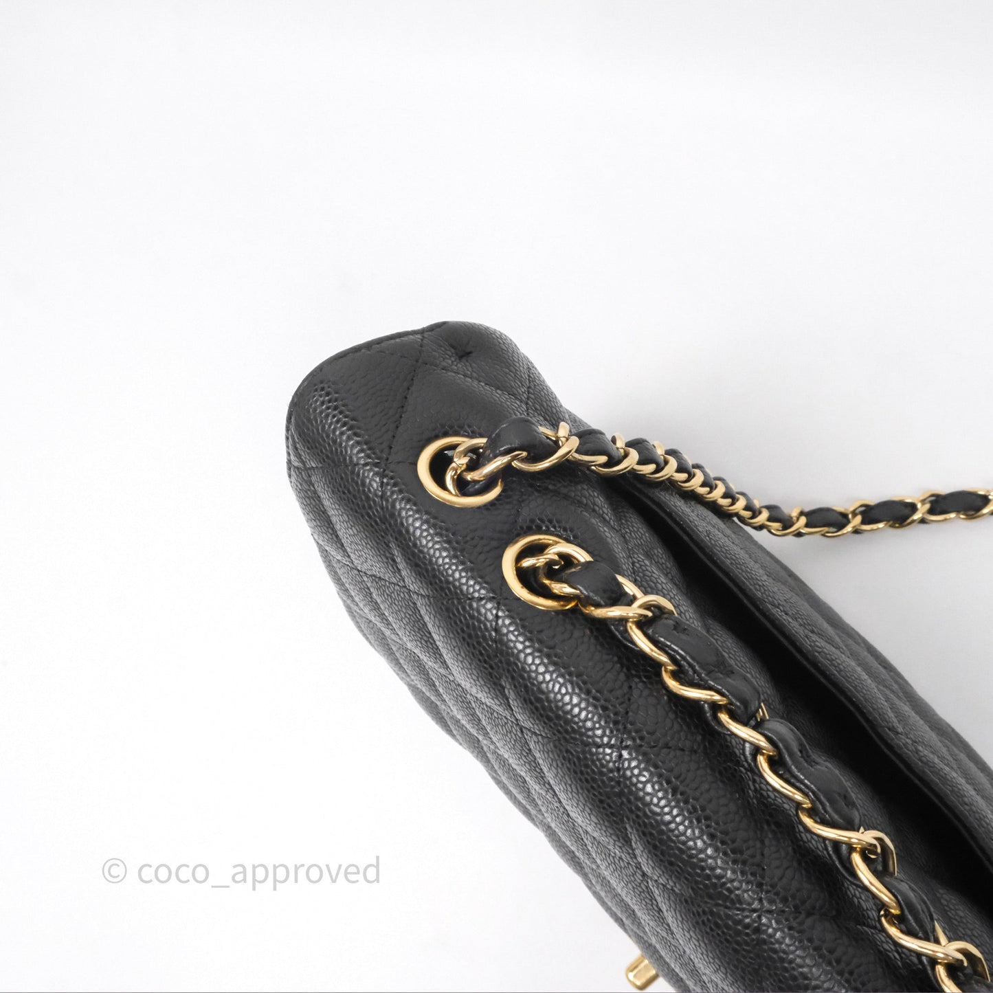 Chanel Jumbo Single Flap Black Caviar Gold Hardware⁣⁣