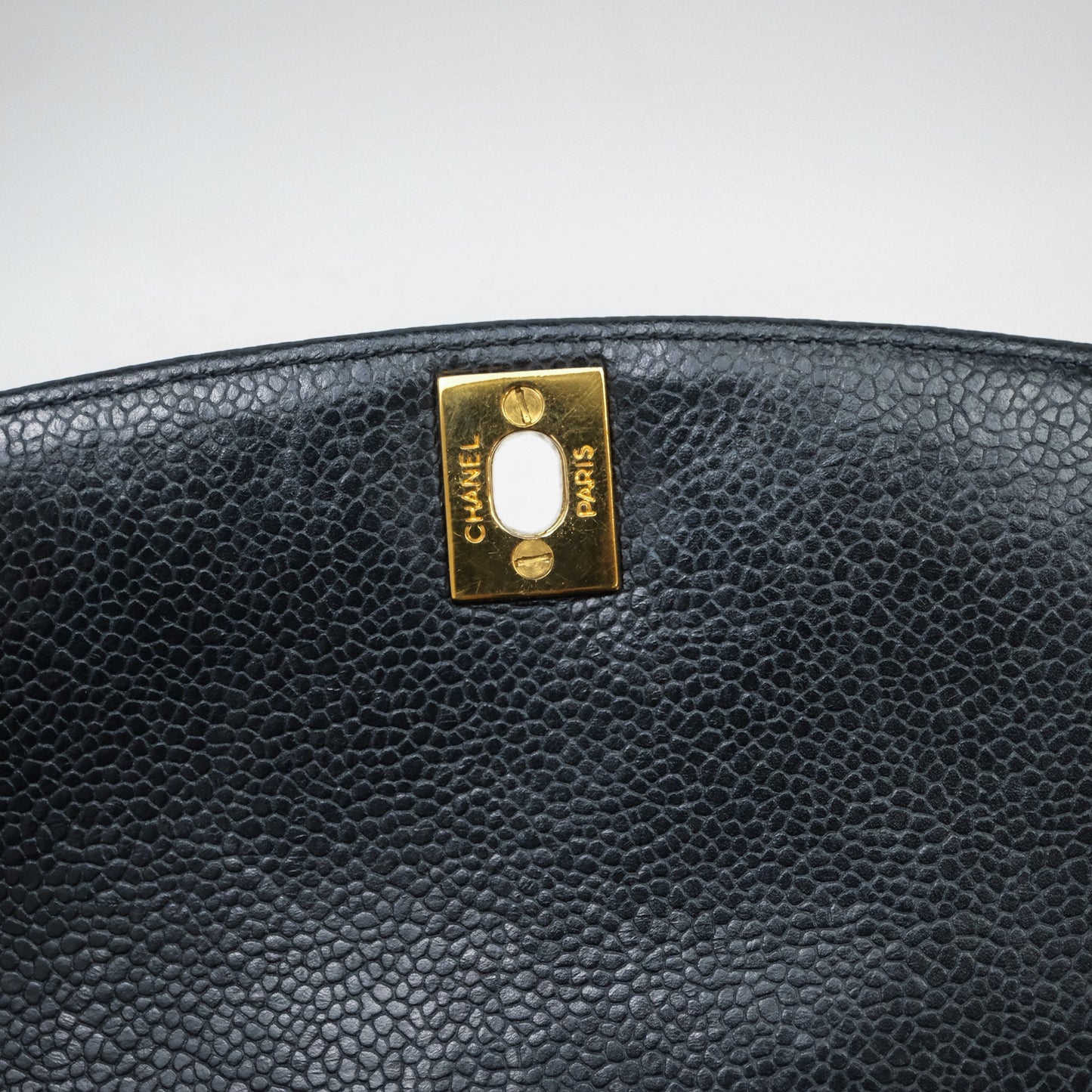 Chanel Vintage Medium Classic Diana Flap Bag Black Caviar 24K Gold Hardware