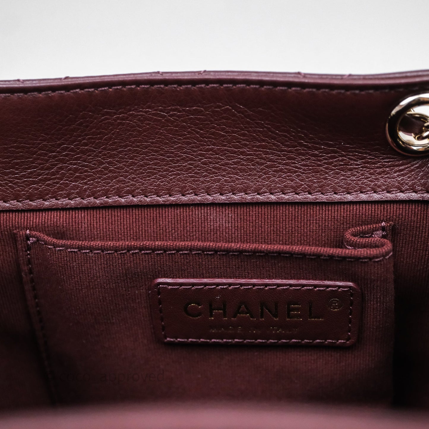Chanel Quilted Large Duma Drawstring Backpack Bordeaux Calfskin Light Gold Hardware