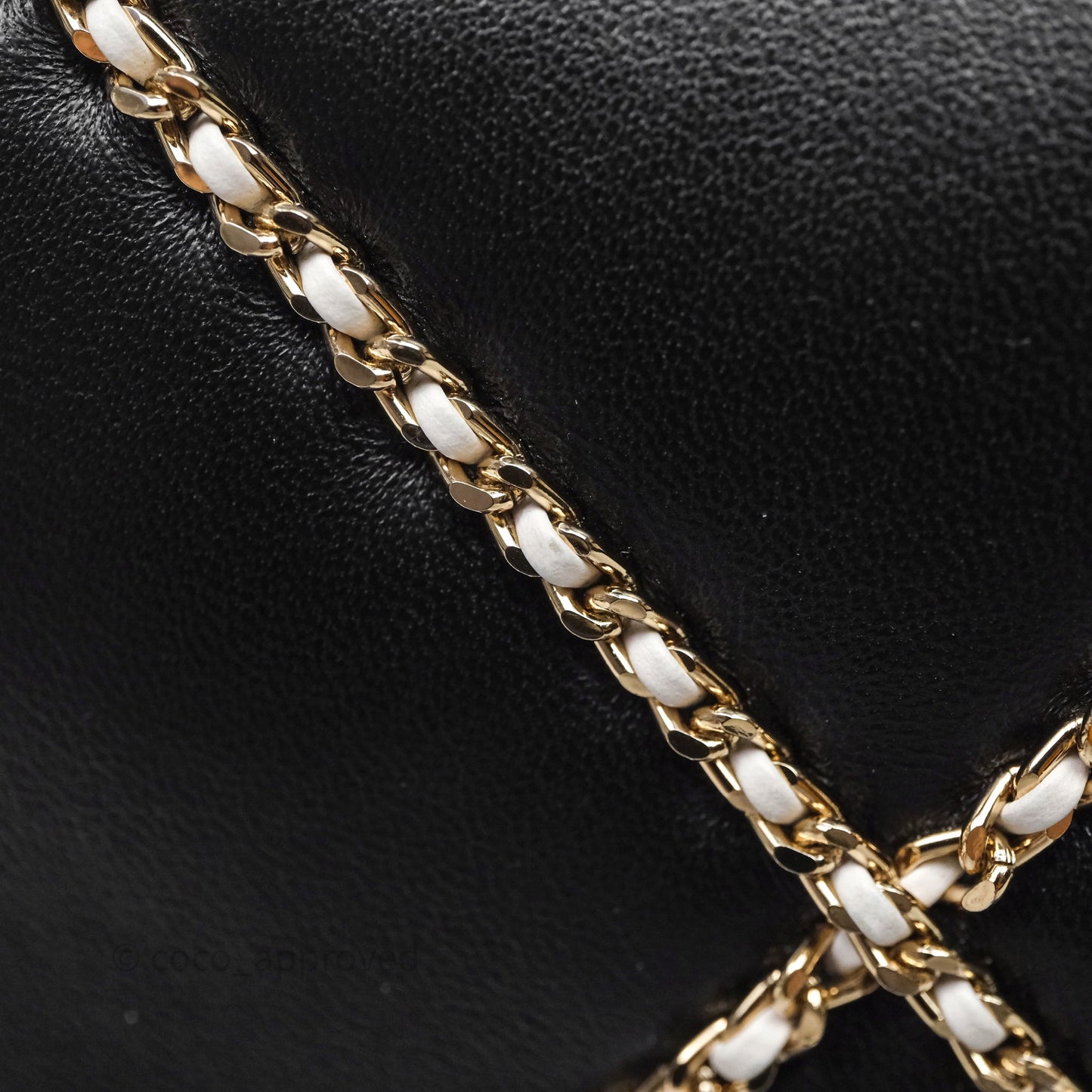 Chanel Small Entwined Chain Flap Black Lambskin Gold Hardware