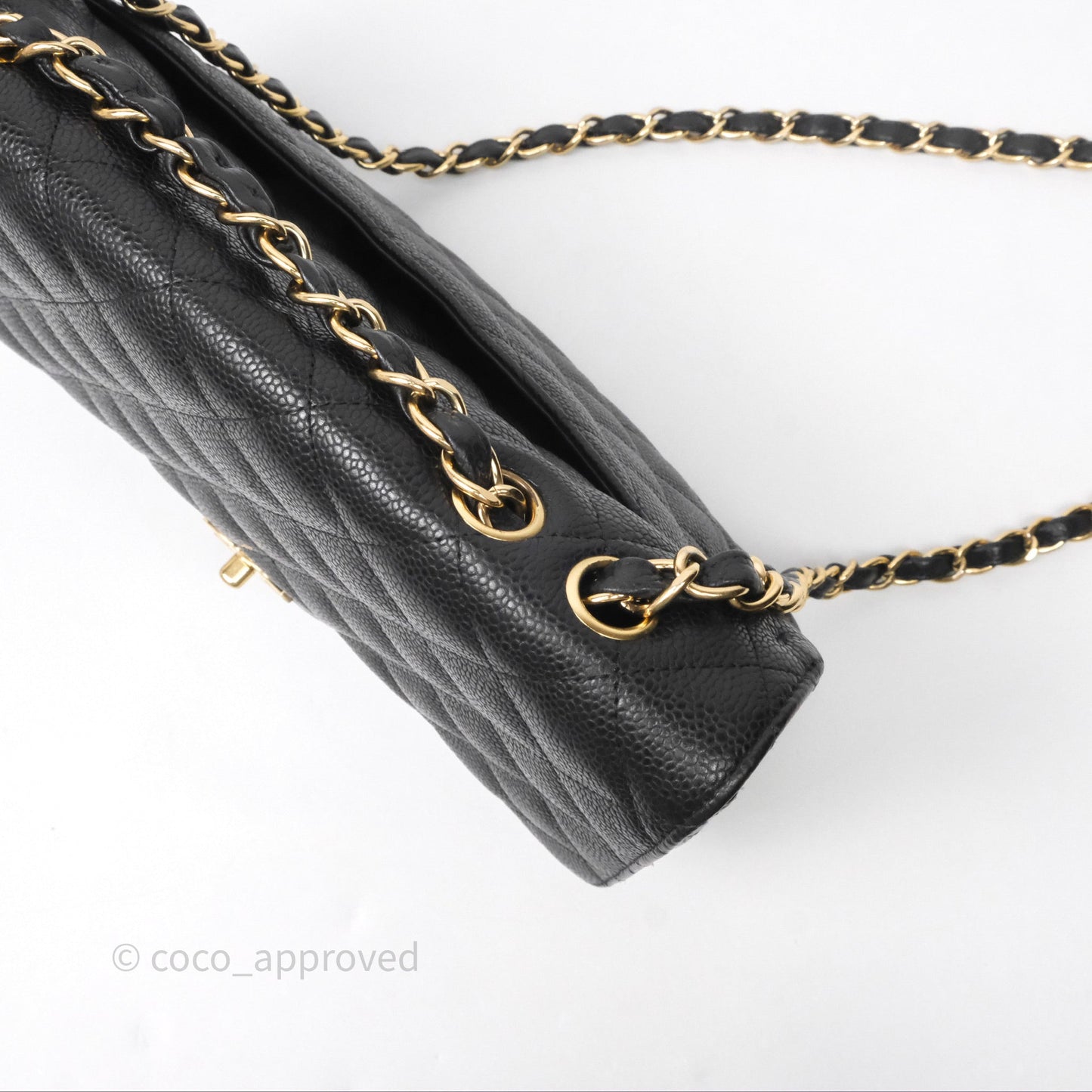 Chanel Jumbo Single Flap Black Caviar Gold Hardware⁣⁣