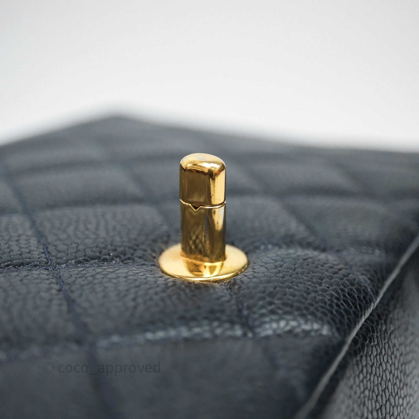 Chanel Vintage Medium Classic Diana Flap Bag Black Caviar 24K Gold Hardware
