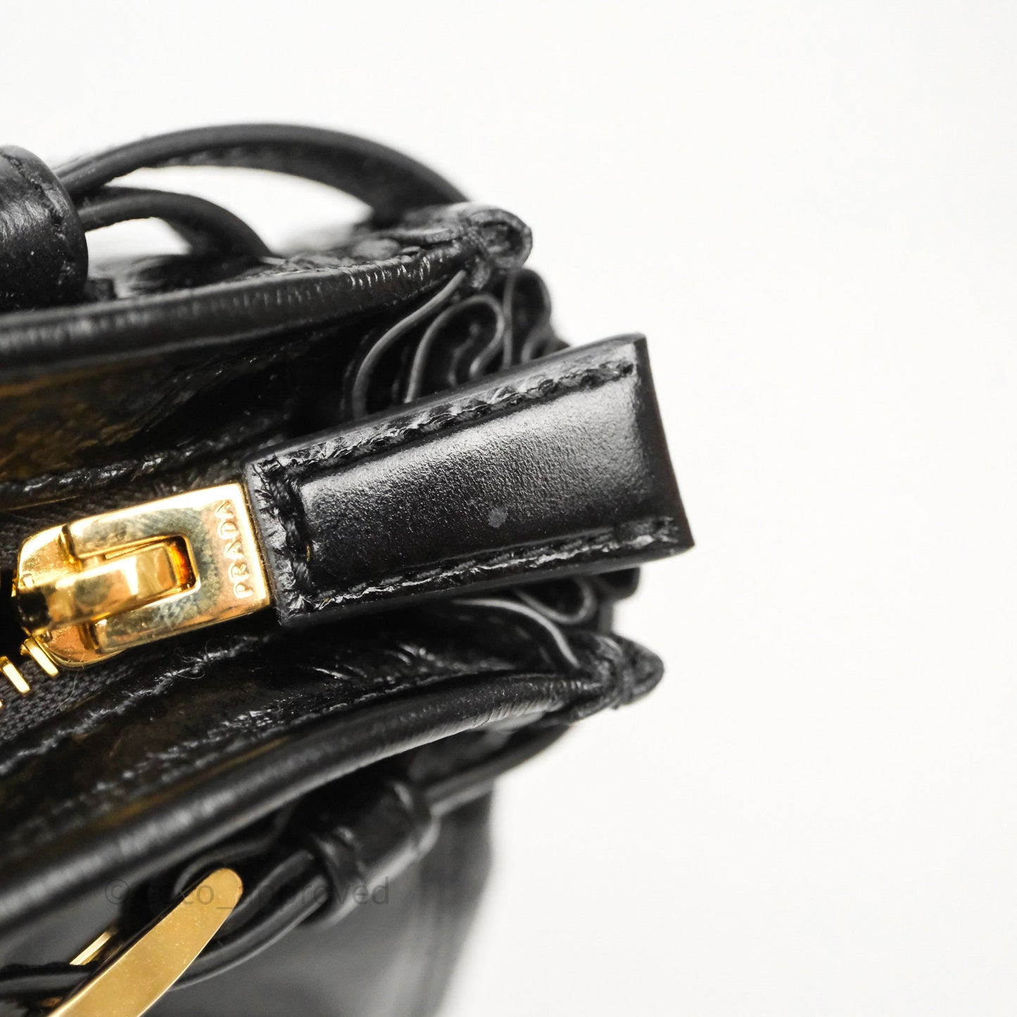 Prada Bonnie Medium Leather Handbag Black