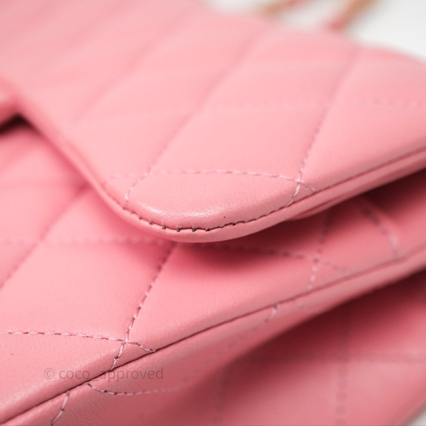 Chanel Small Classic Quilted Flap Pink Lambskin Aged Gold Hardware
