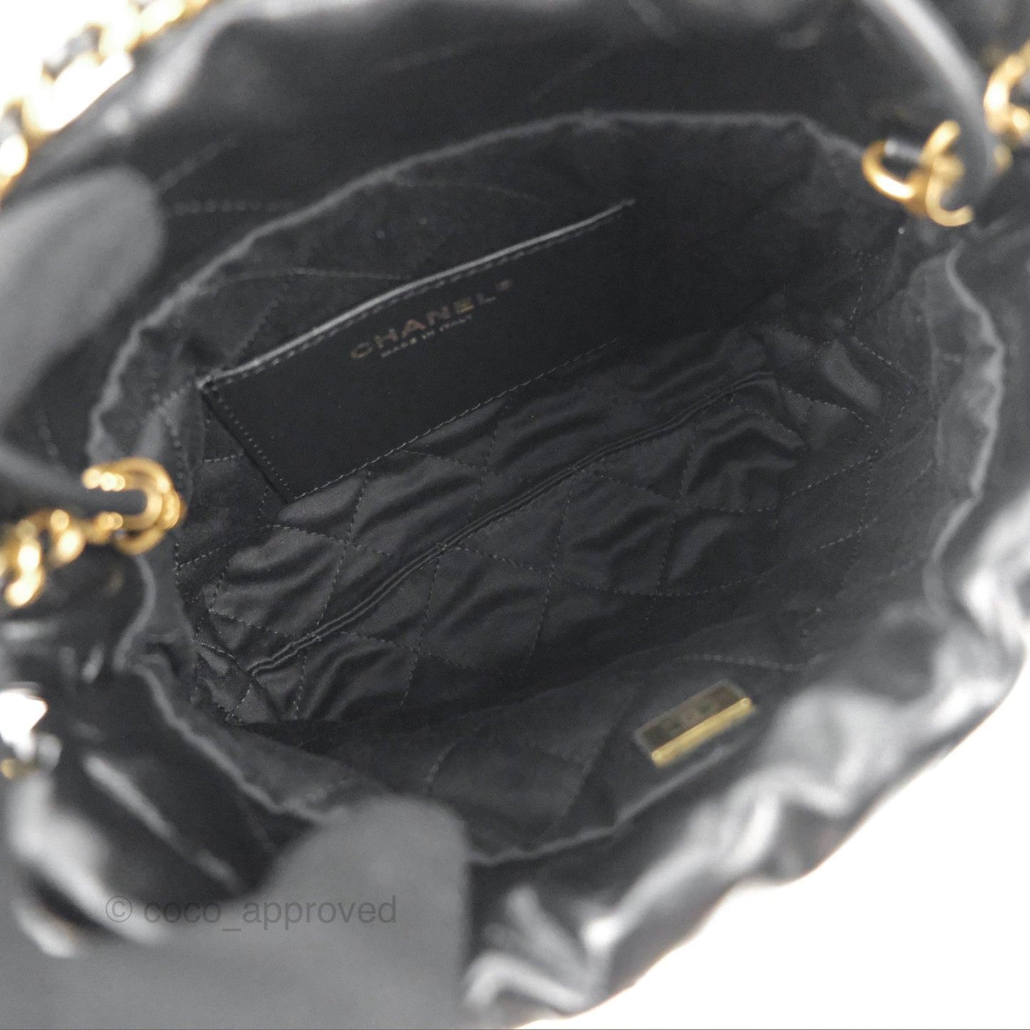 Chanel 22 Mini Bag Black Crumpled Calfskin